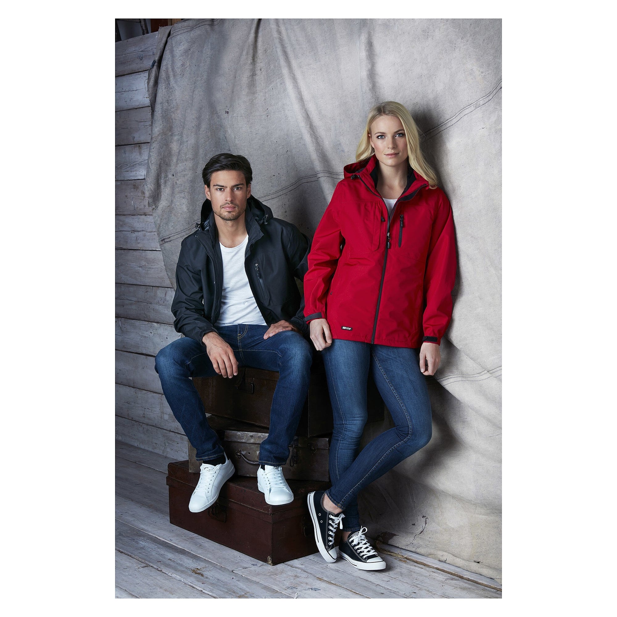 Veste shell homme Ames, coupe-vent et imperméable, ripstop, 10 000 mm, capuche amovible, noir - South West 1000356001