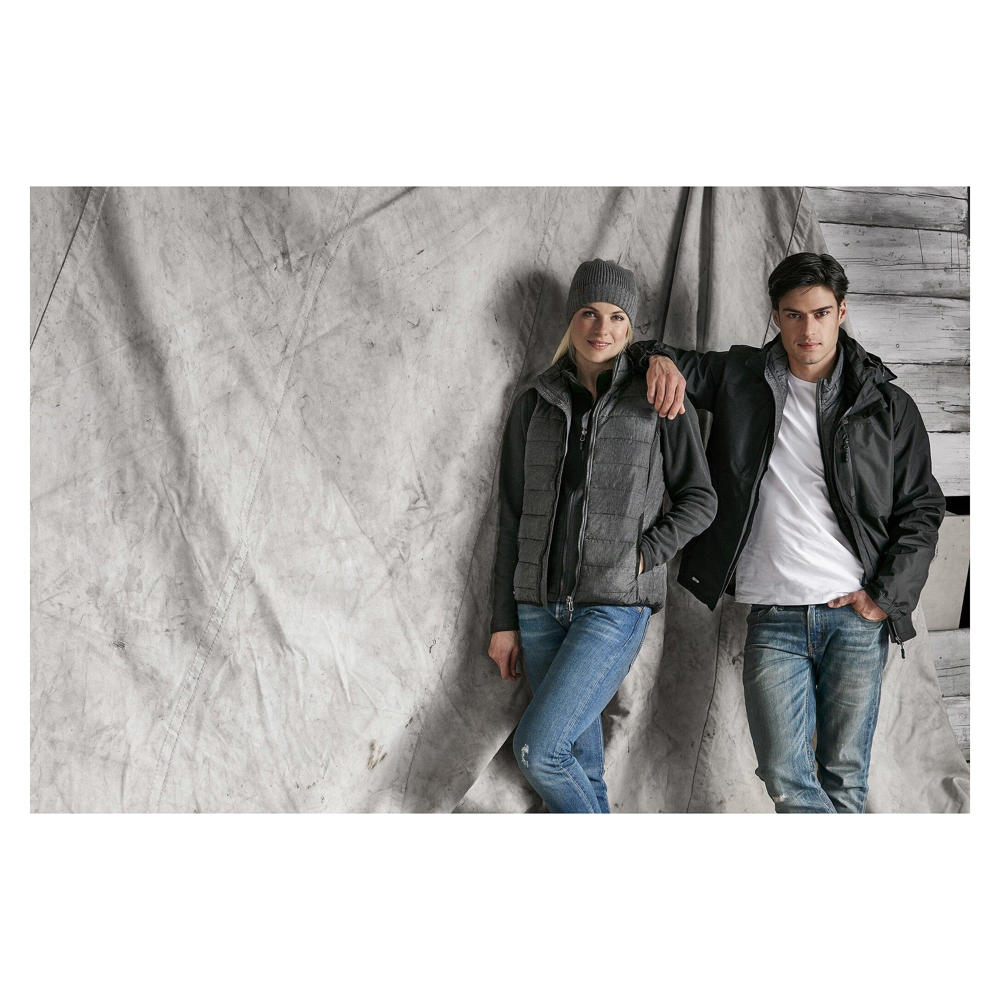 Veste shell homme Ames, coupe-vent et imperméable, ripstop, 10 000 mm, capuche amovible, noir - South West 1000356001