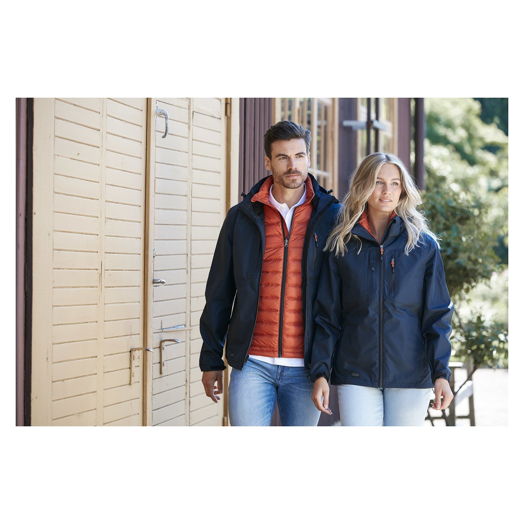 Damen-Shelljacke Alma rot, wind- und wasserdicht 10.000 mm, abnehmbare Kapuze - South West 1000357607