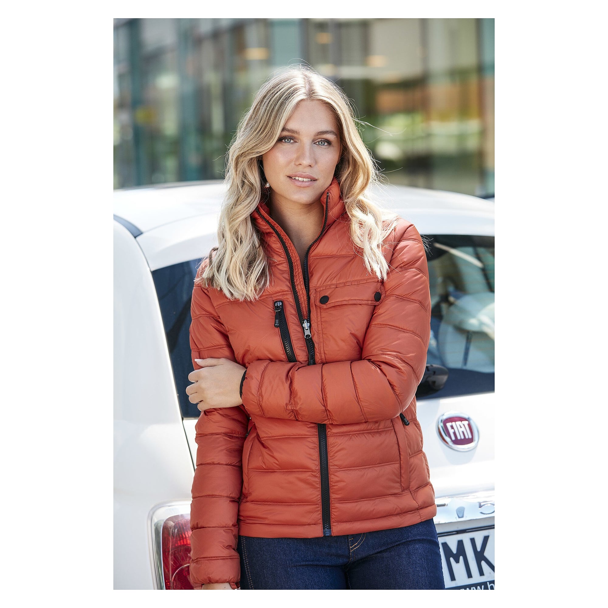 Veste matelassée légère femme Amy en matériaux recyclés, couche intermédiaire, bleu marine - South West 1000366403