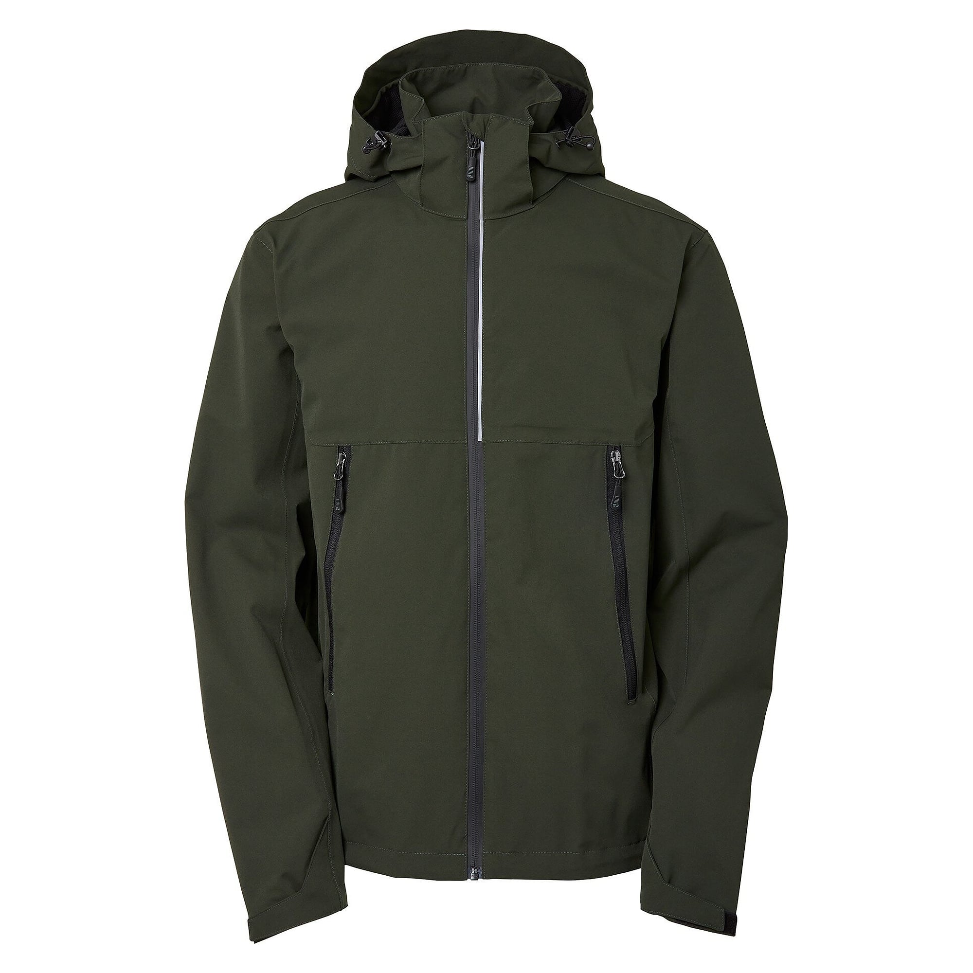 Wind- und wasserdichte Herren-Shelljacke Dexter mit abnehmbarer Kapuze, 10.000 mm, dunkeloliv - South West 1000373303