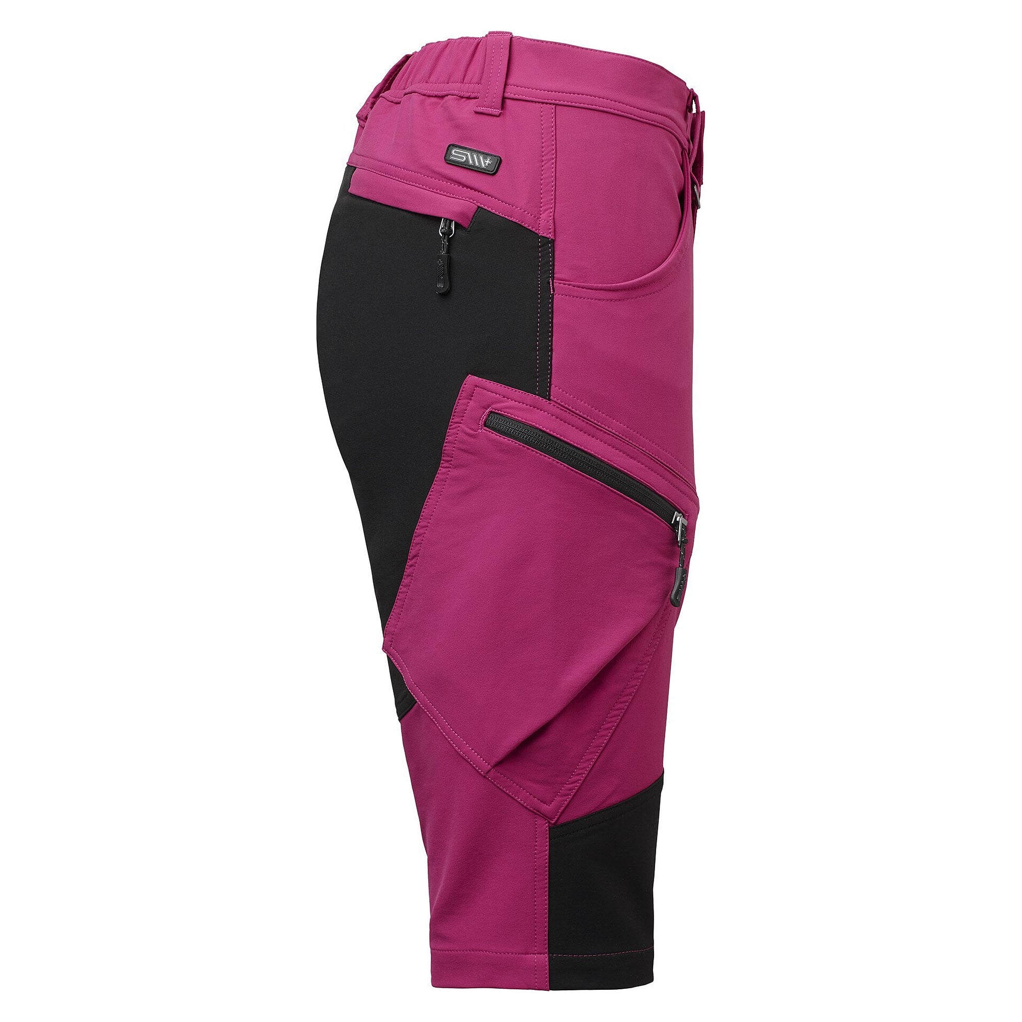 Short de travail stretch Wega femme, 5 poches avec poches cuisse, cerise - South West 1000378658