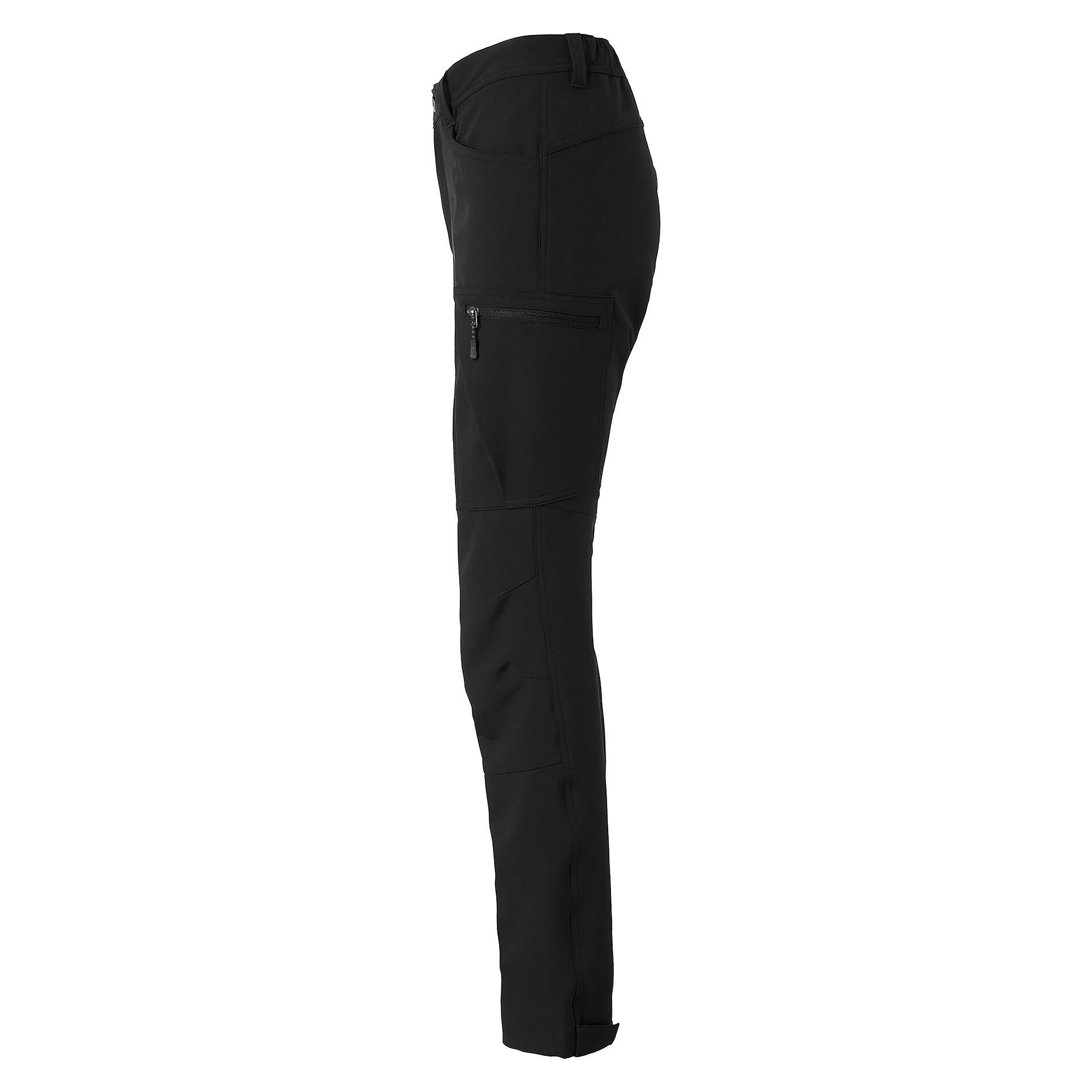Damen-Arbeitshose Moa aus recyceltem Polyester mit Stretch und Reißverschlusstaschen, schwarz - South West 1000380001