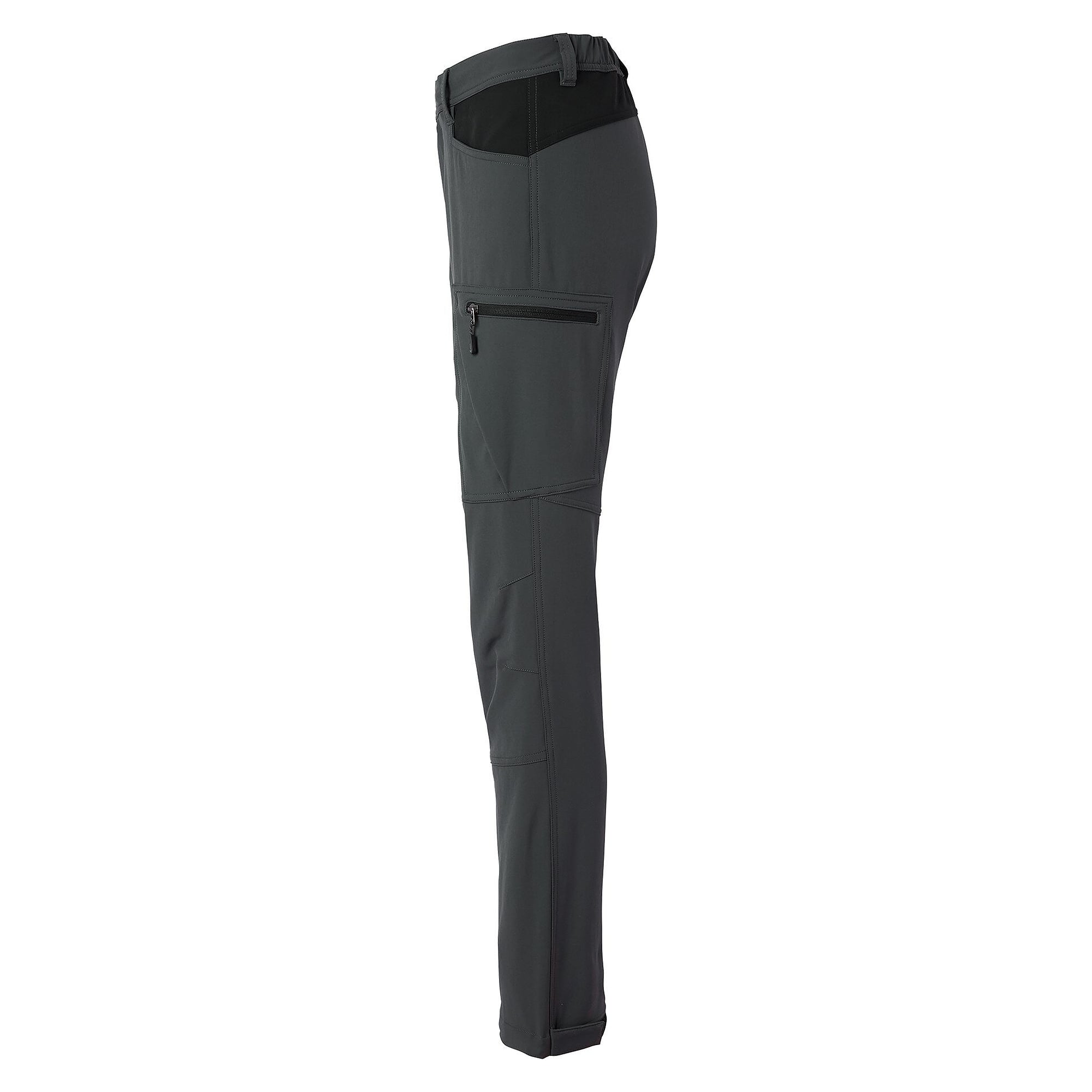 Damen-Arbeitshose Moa aus recyceltem Polyester mit Stretch und Reißverschlusstaschen, dunkelgrau - South West 1000380021