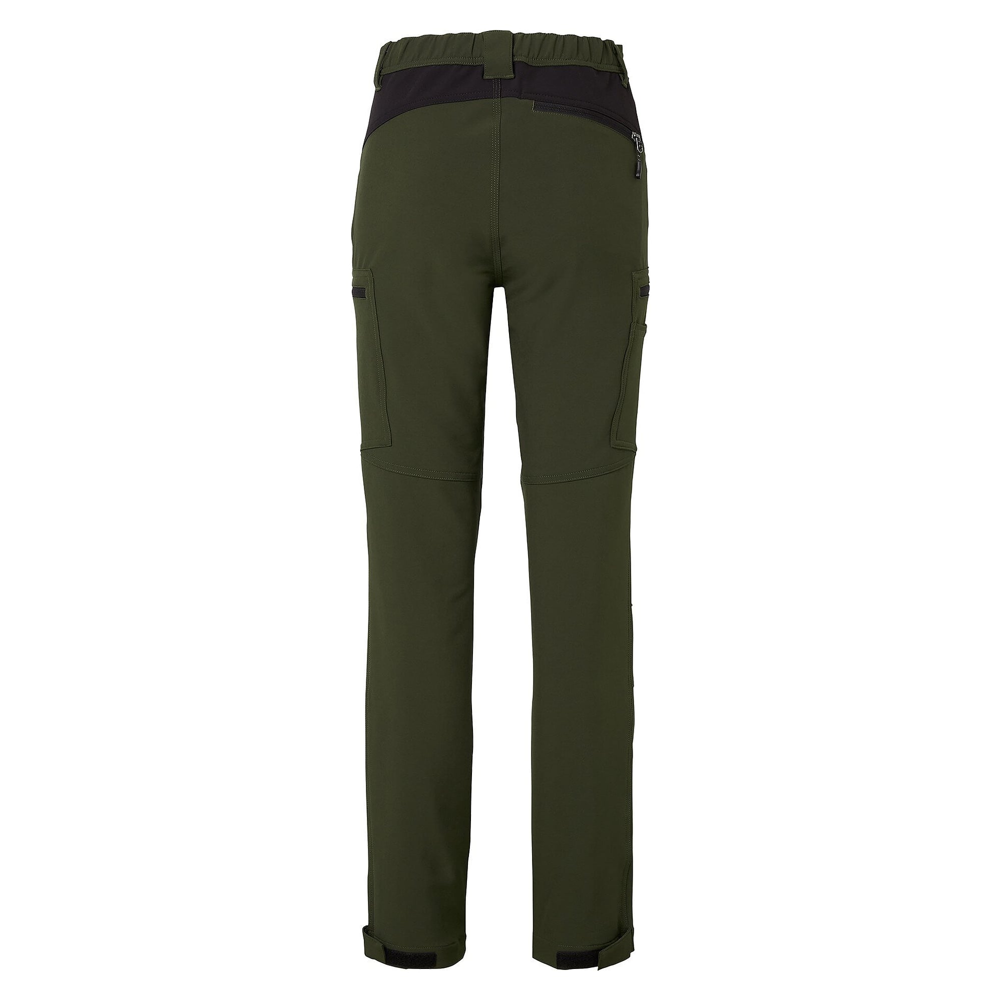 Damen-Arbeitshose Moa aus recyceltem Polyester mit Stretch und Reißverschlusstaschen, dunkeloliv - South West 1000380303