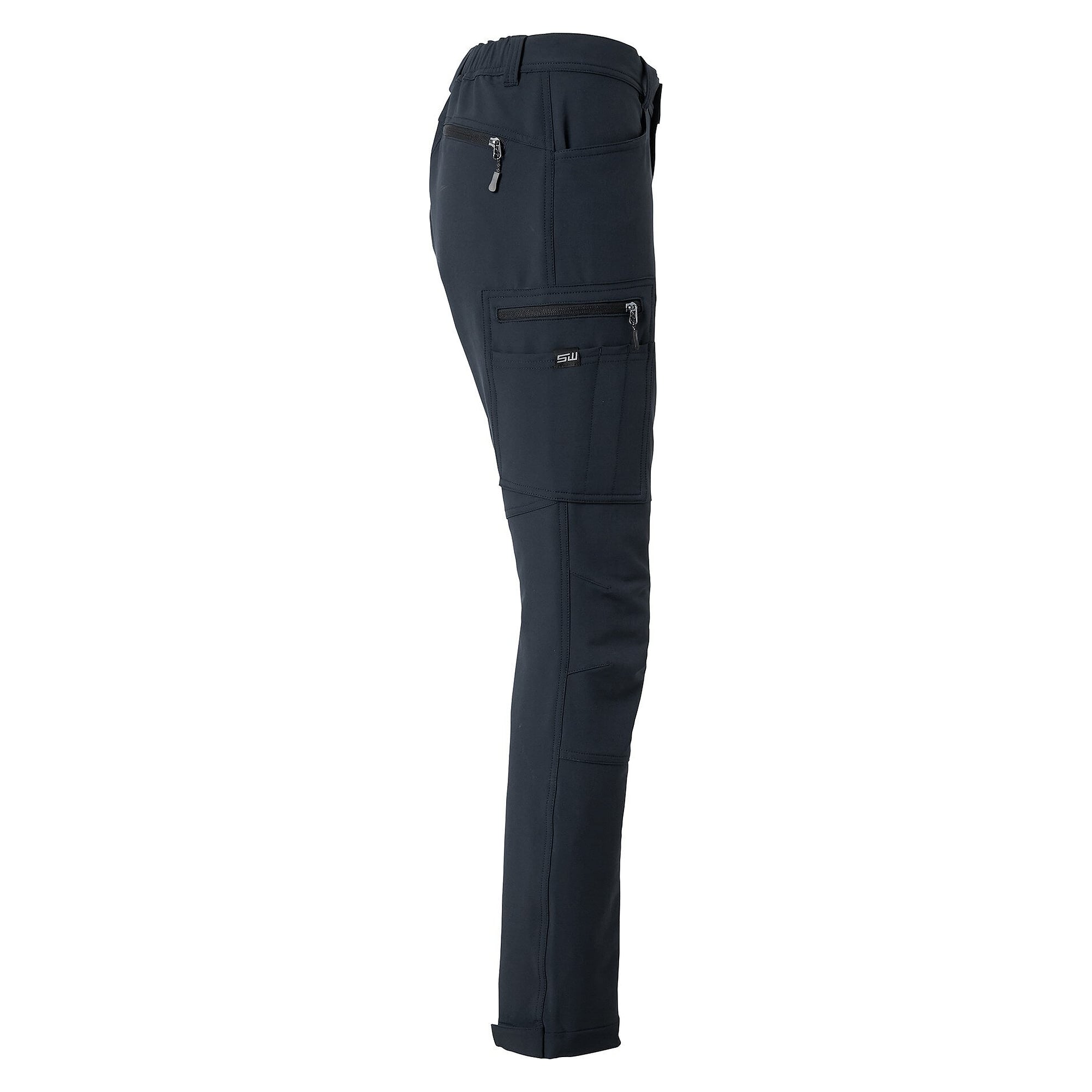 Damen-Arbeitshose Moa aus recyceltem Polyester mit Stretch und Reißverschlusstaschen, dunkelnavy - South West 1000380401