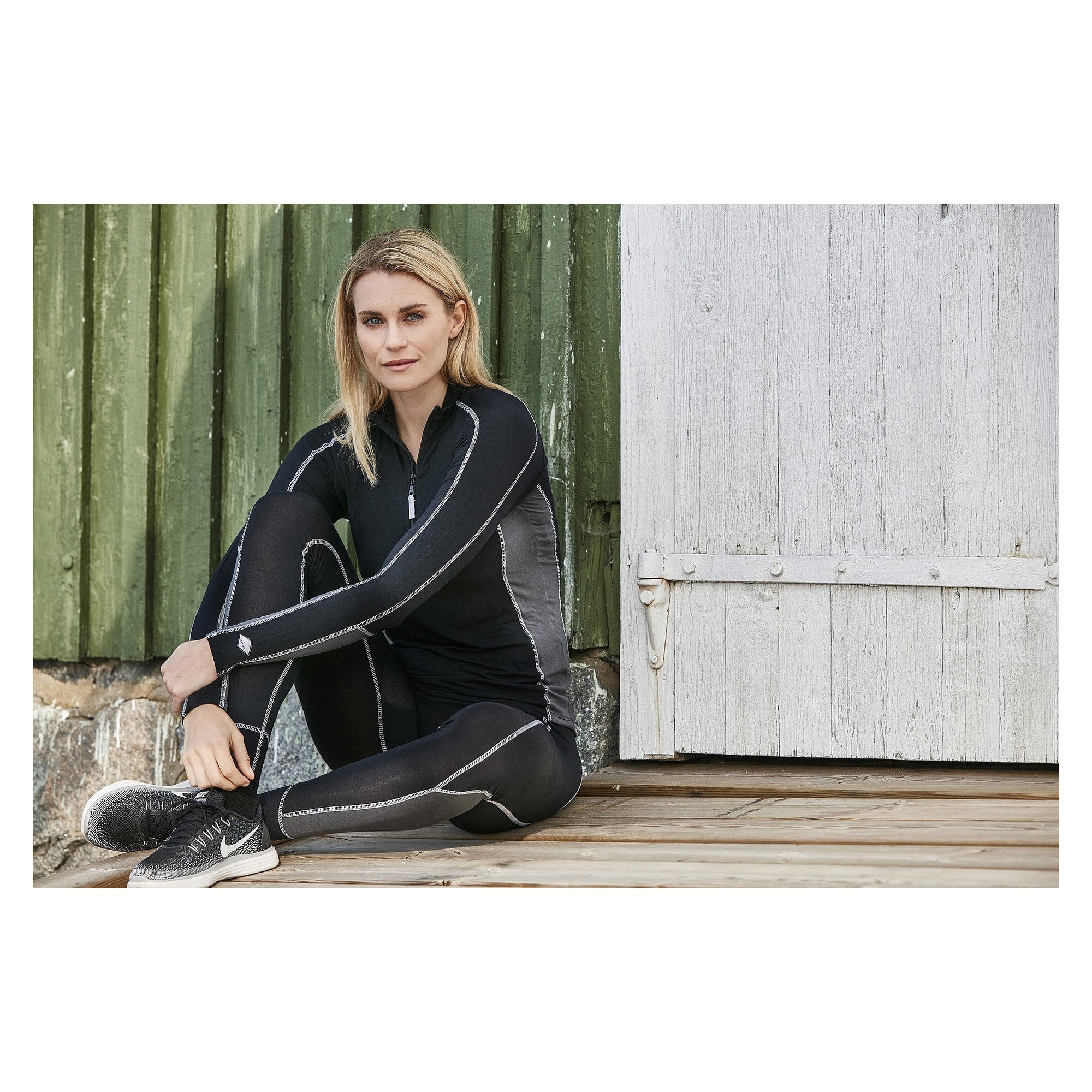 Funktionsunterwäsche-Set Damen aus Bambus-Viskose, schwarz, Whitney - South West 1000400001