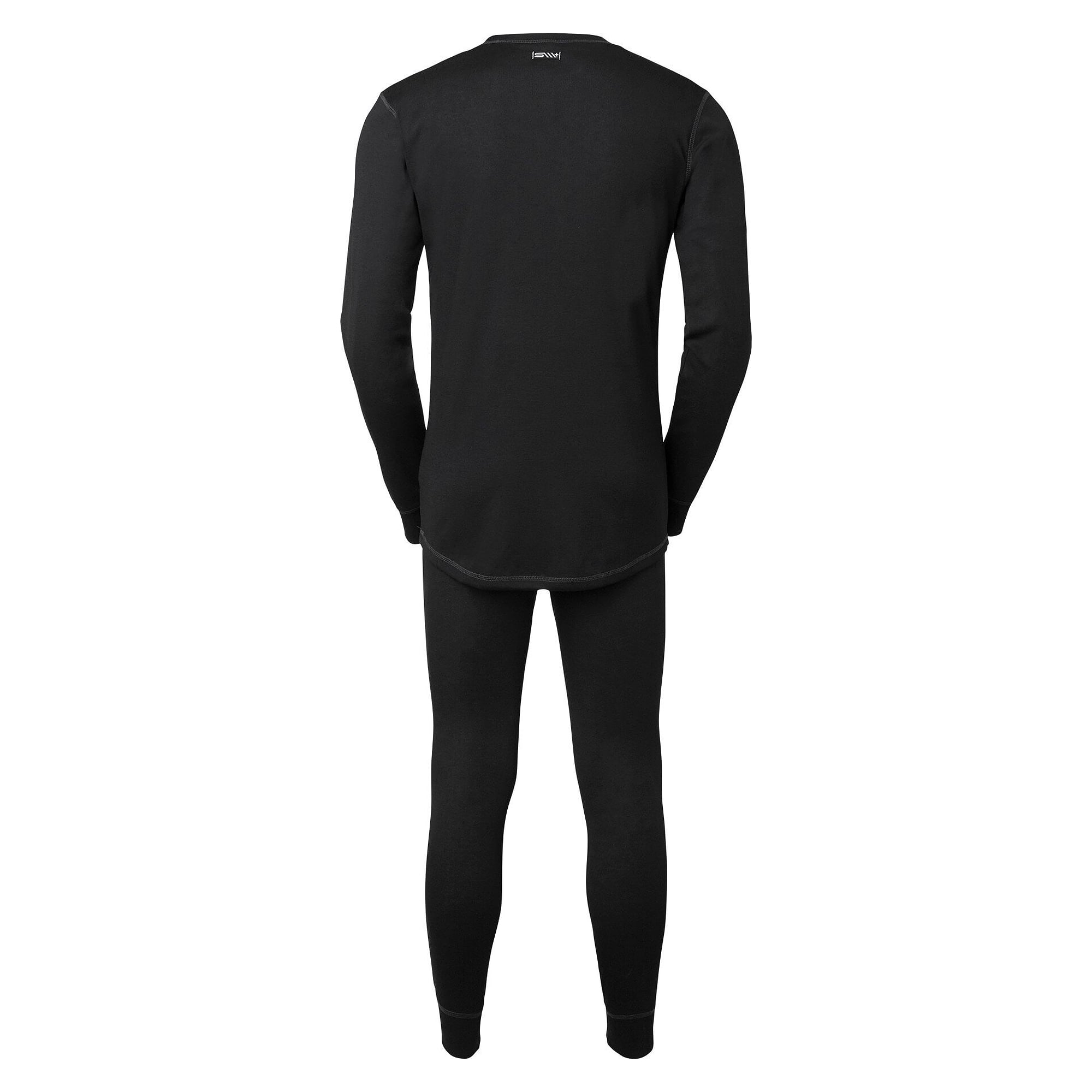 Basic functional underwear set in polyester with flatlock seams, unisex, black - South West 1000401001