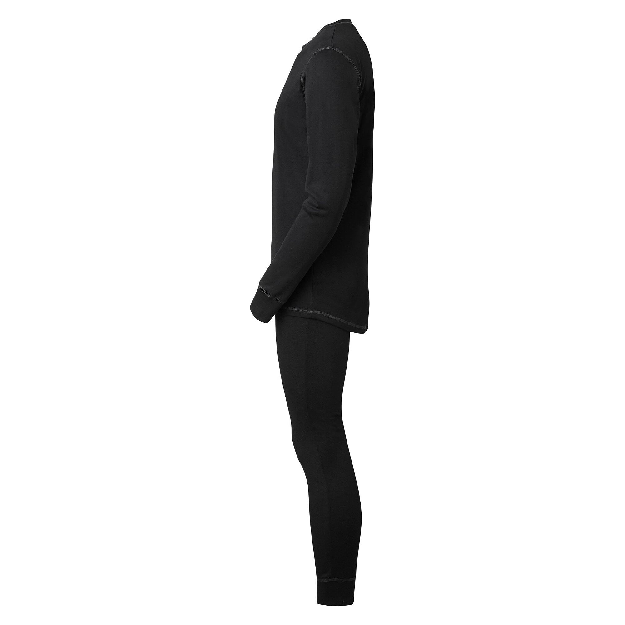 Basic functional underwear set in polyester with flatlock seams, unisex, black - South West 1000401001