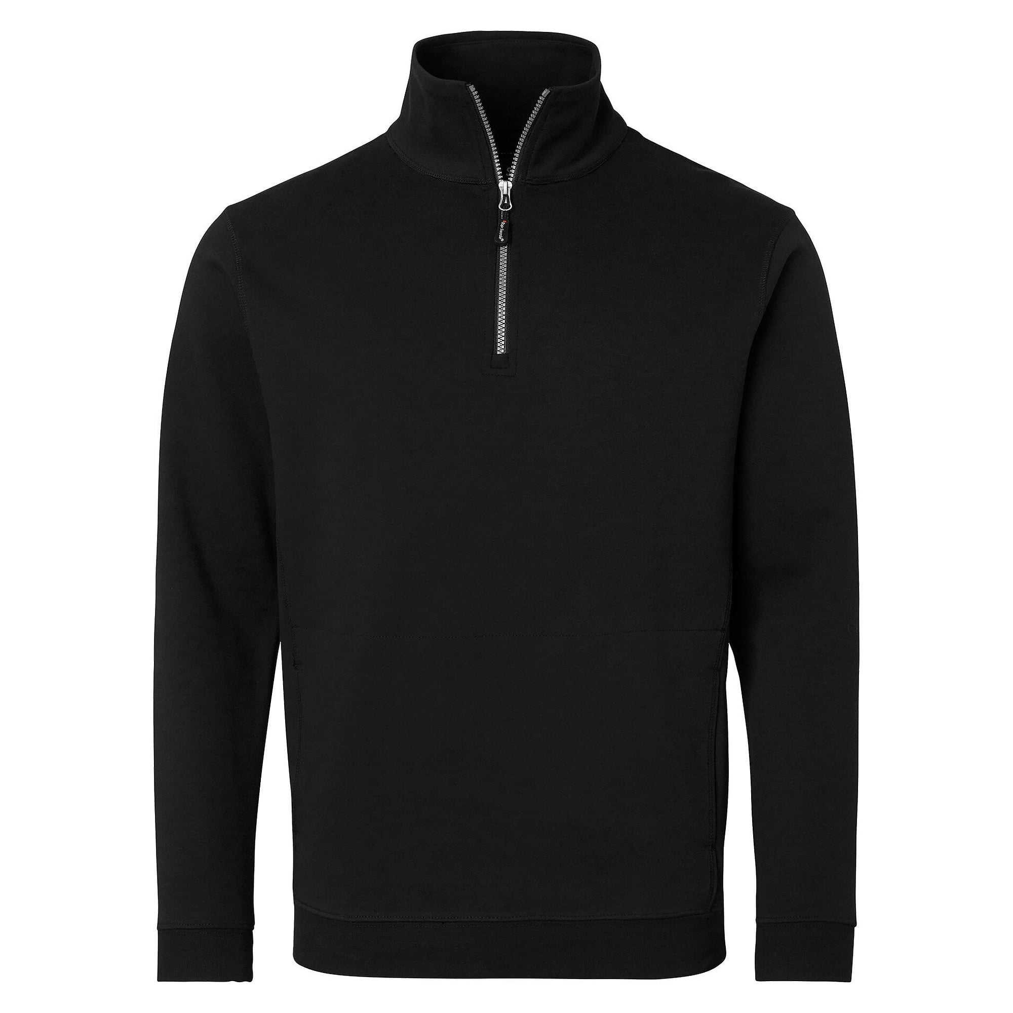 Half-Zip Sweatshirt 0102 mit Kragen, Fronttasche und Rippbündchen, unisex, schwarz - Top Swede 1000641001