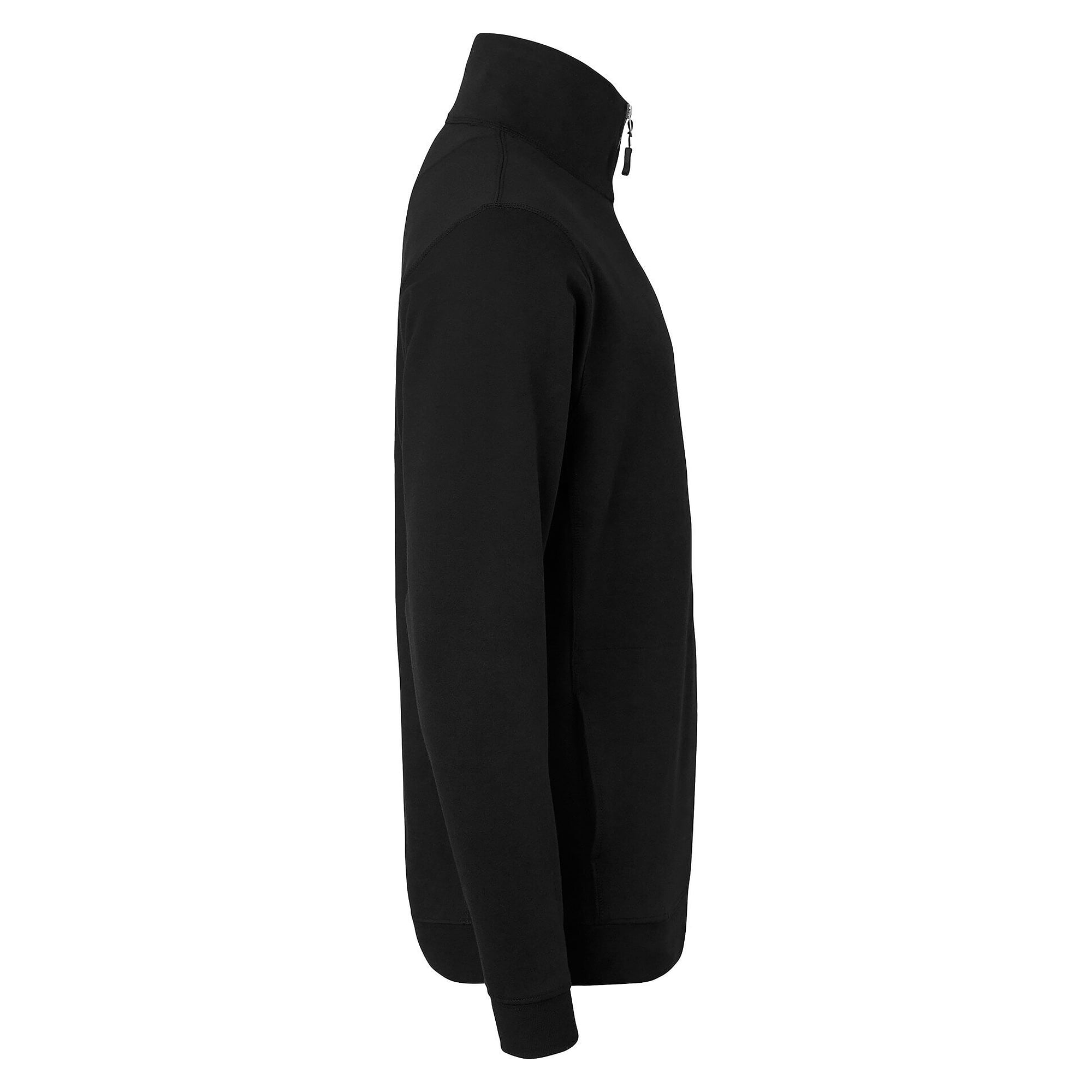 Half-Zip Sweatshirt 0102 mit Kragen, Fronttasche und Rippbündchen, unisex, schwarz - Top Swede 1000641001