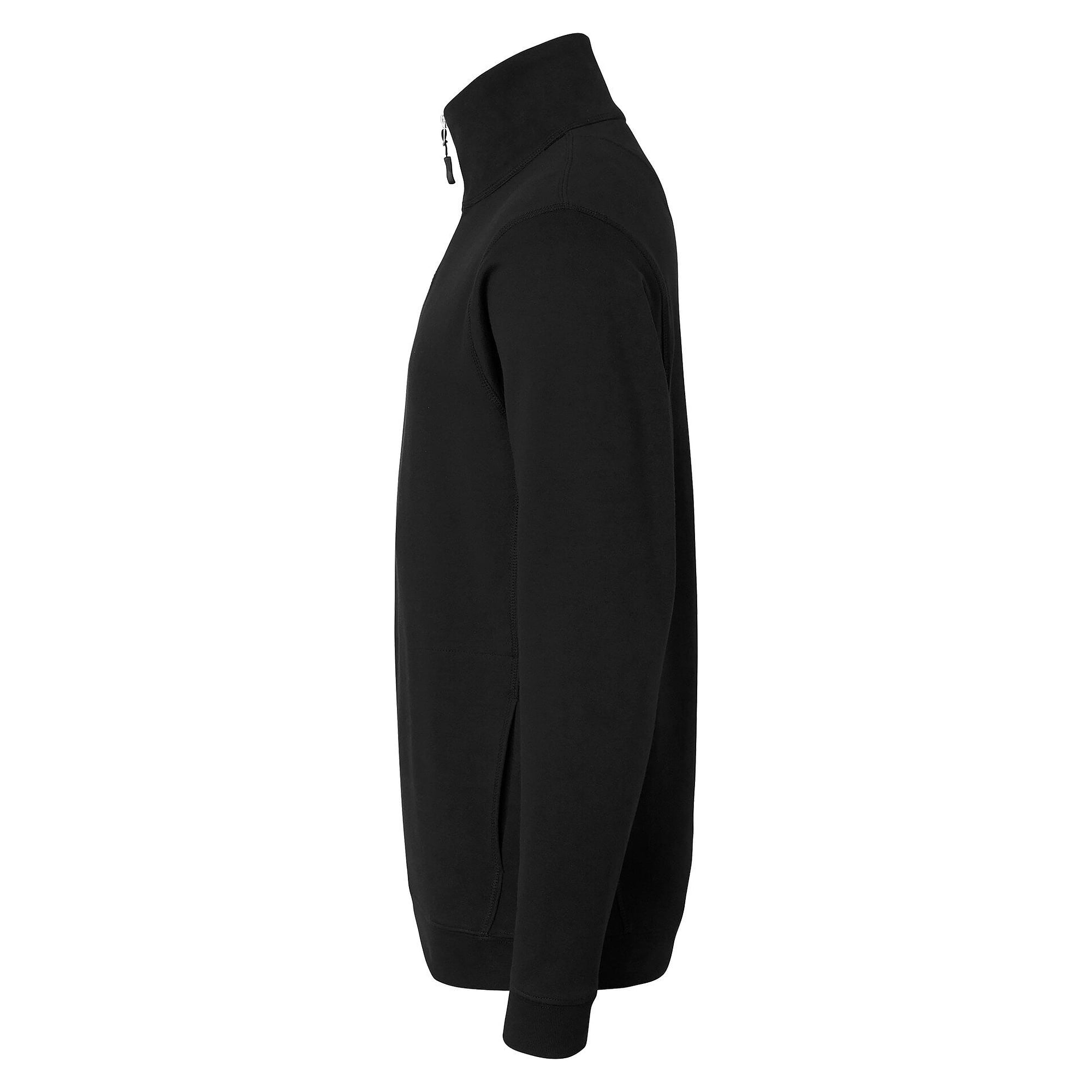 Half-Zip Sweatshirt 0102 mit Kragen, Fronttasche und Rippbündchen, unisex, schwarz - Top Swede 1000641001