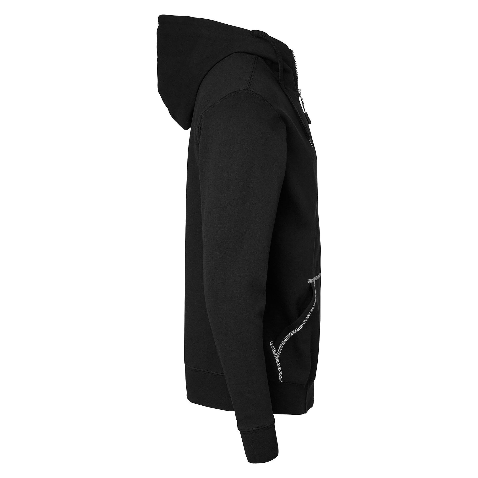 Kapuzen-Sweatjacke mit durchgehendem Reißverschluss, 80 % Baumwolle, schwarz - Top Swede 1000643001