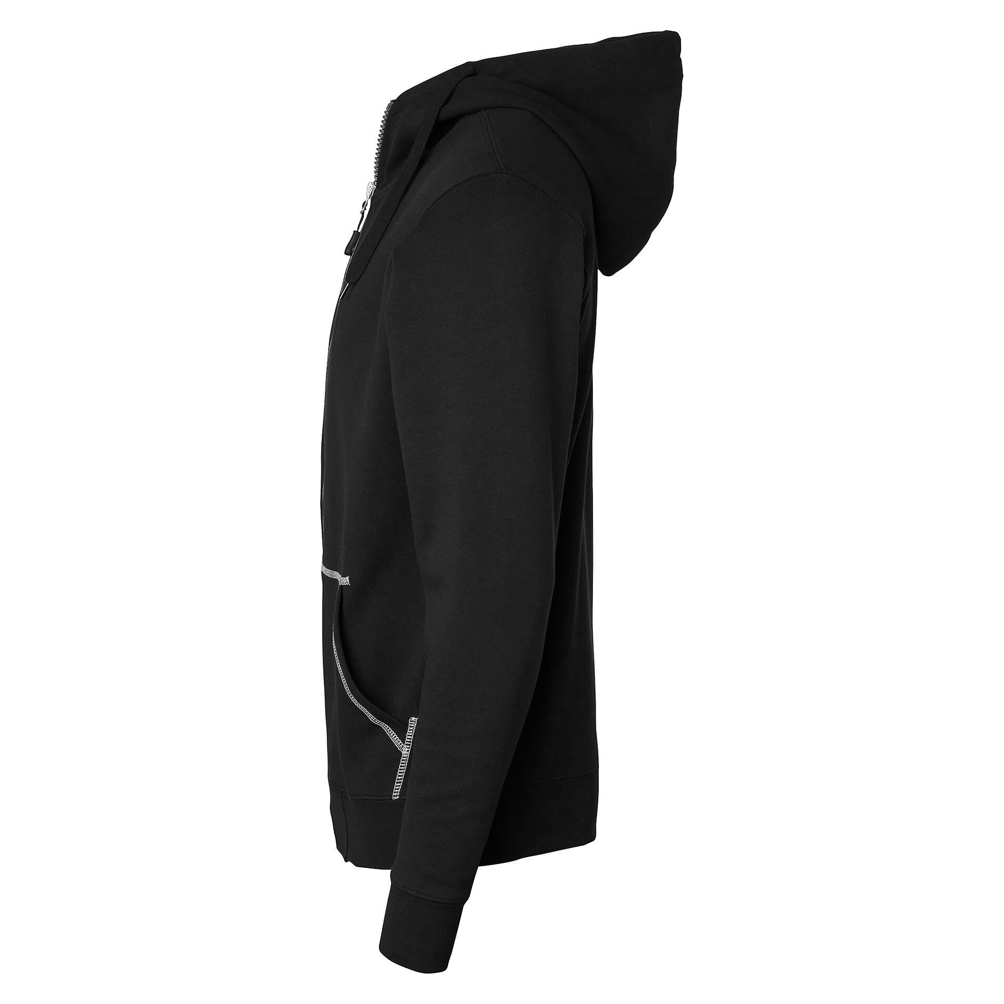 Kapuzen-Sweatjacke mit durchgehendem Reißverschluss, 80 % Baumwolle, schwarz - Top Swede 1000643001