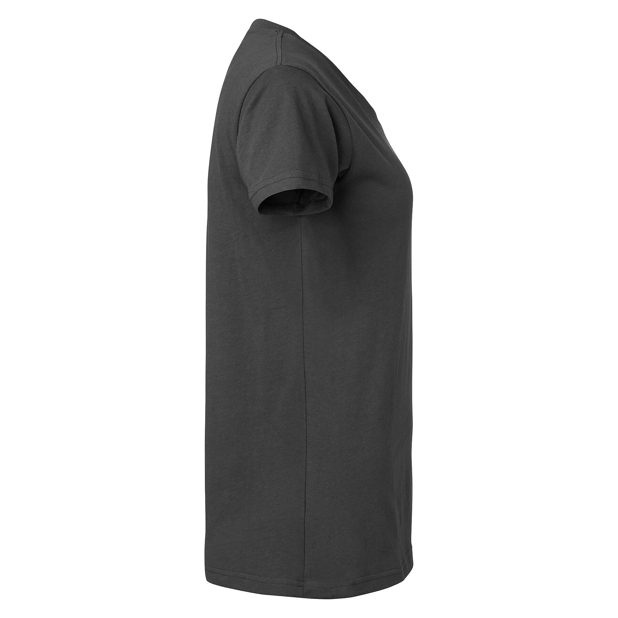 Damen-T-Shirt 203 aus Baumwolle, kurzarm mit Rundhalsausschnitt, dunkelgrau - Top Swede 1000653021