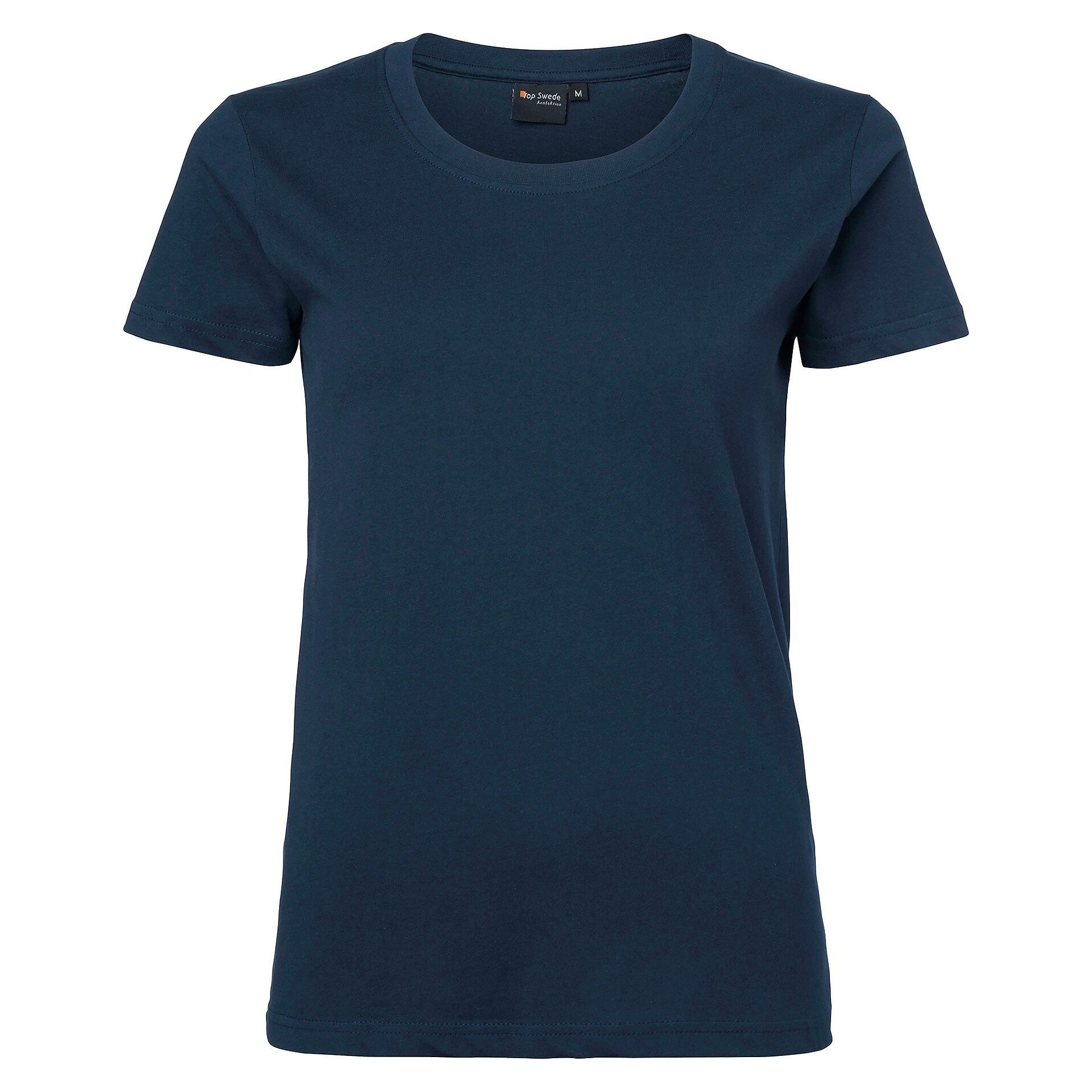 T-shirt femme 203 en coton, manches courtes et col rond, bleu marine - Top Swede 1000653403