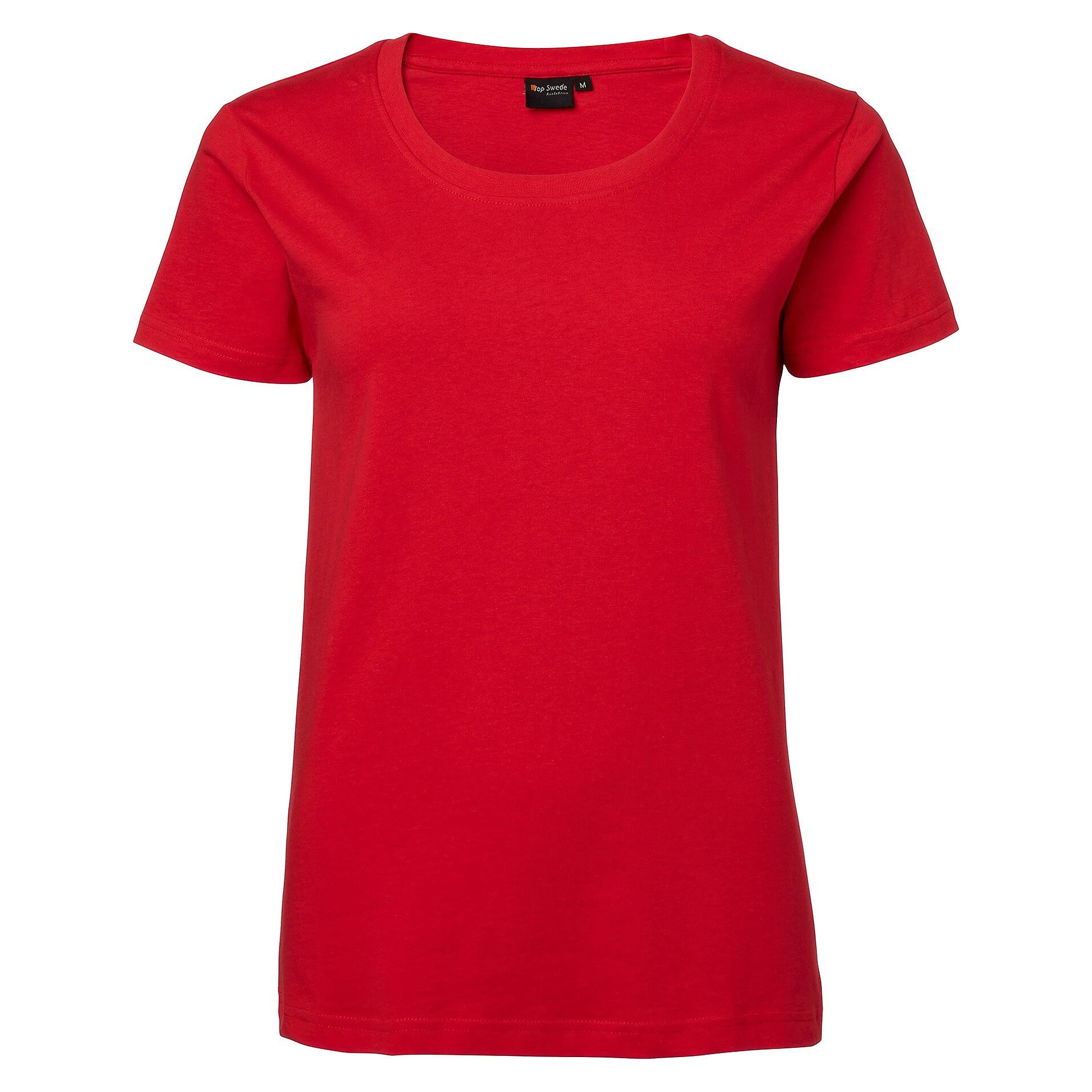 T-shirt femme 203 en coton, manches courtes et col rond, rouge - Top Swede 1000653607