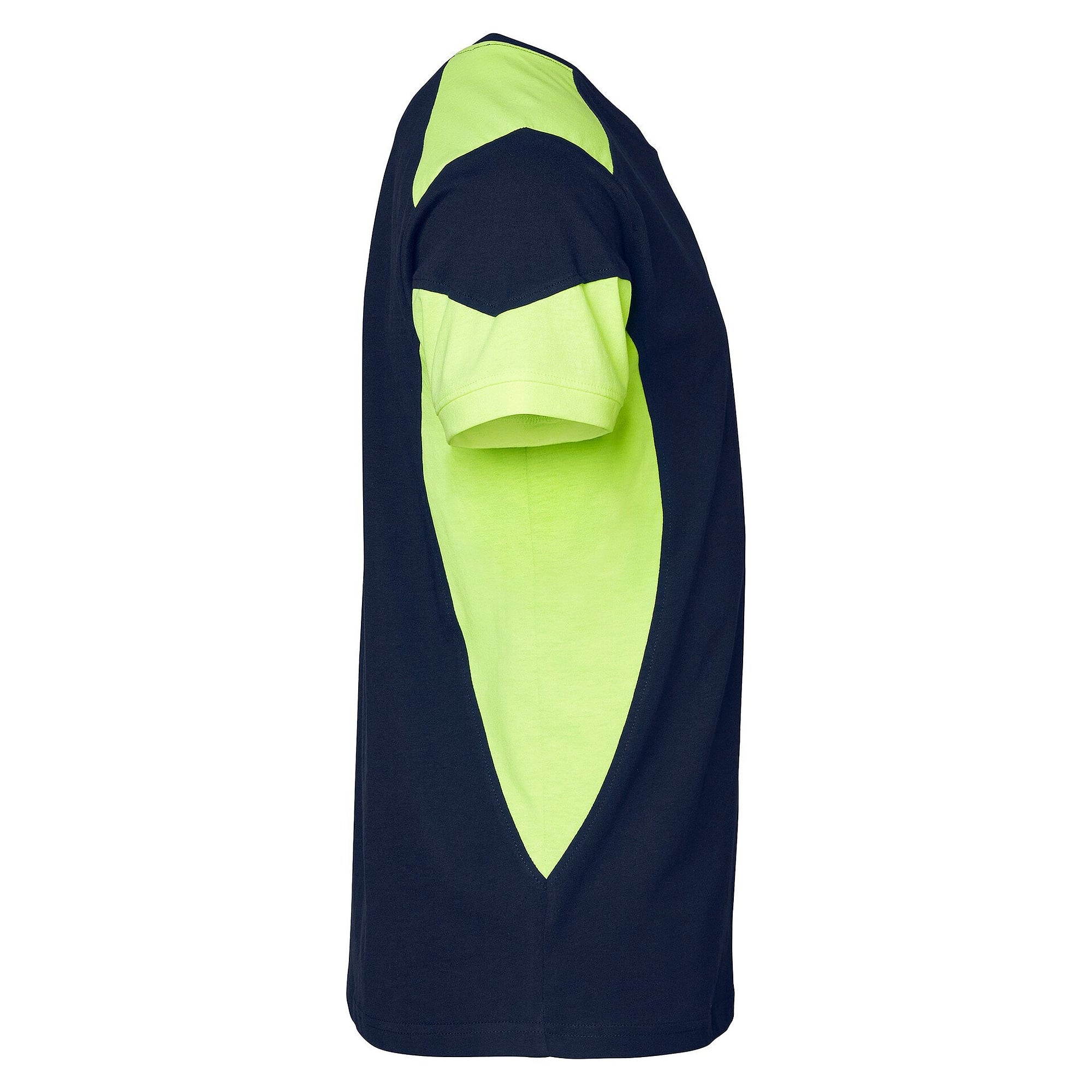 Men's 210 T-shirt with enhanced visibility, cotton, navy/fluorescent yellow - Top Swede 1000656960