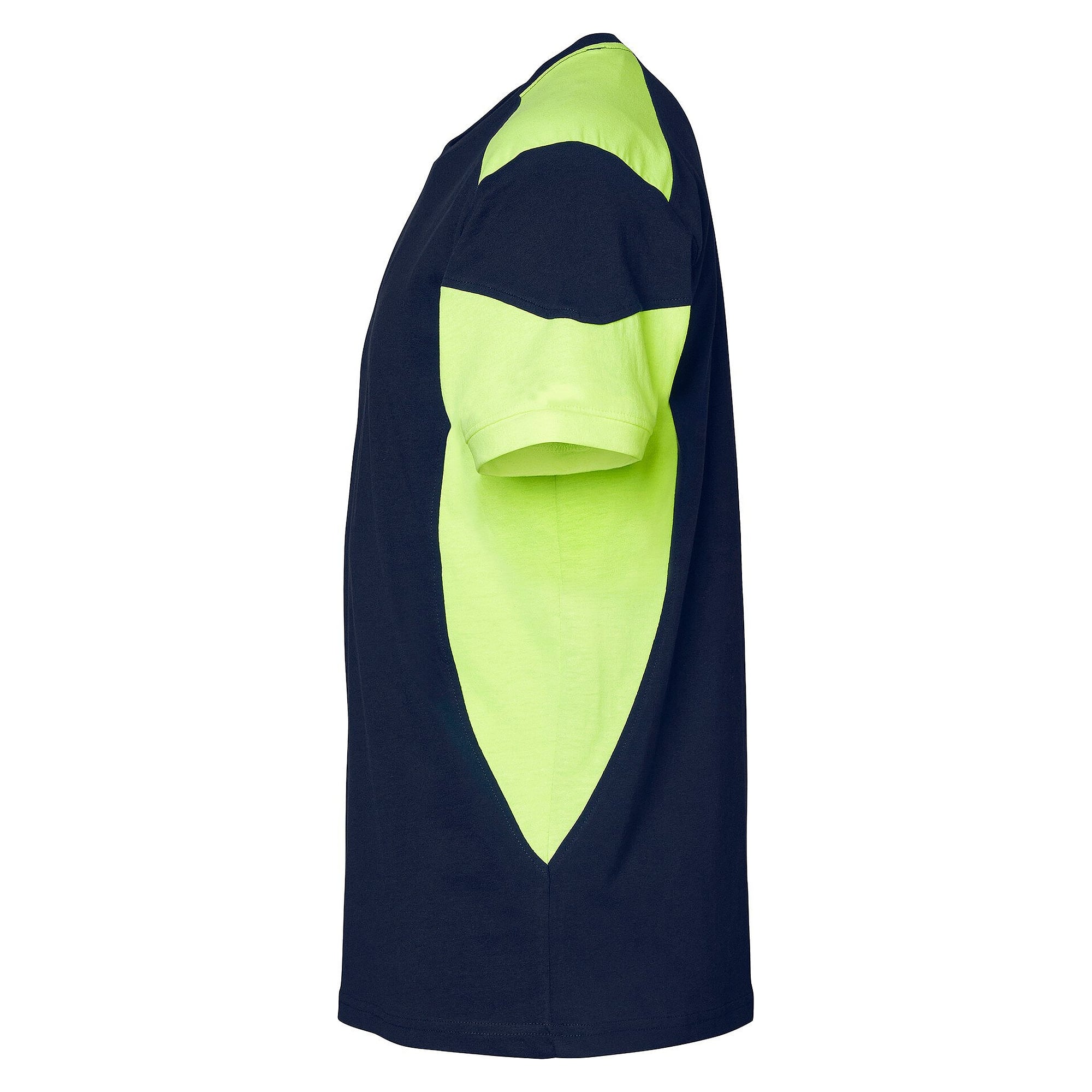 Men's 210 T-shirt with enhanced visibility, cotton, navy/fluorescent yellow - Top Swede 1000656960