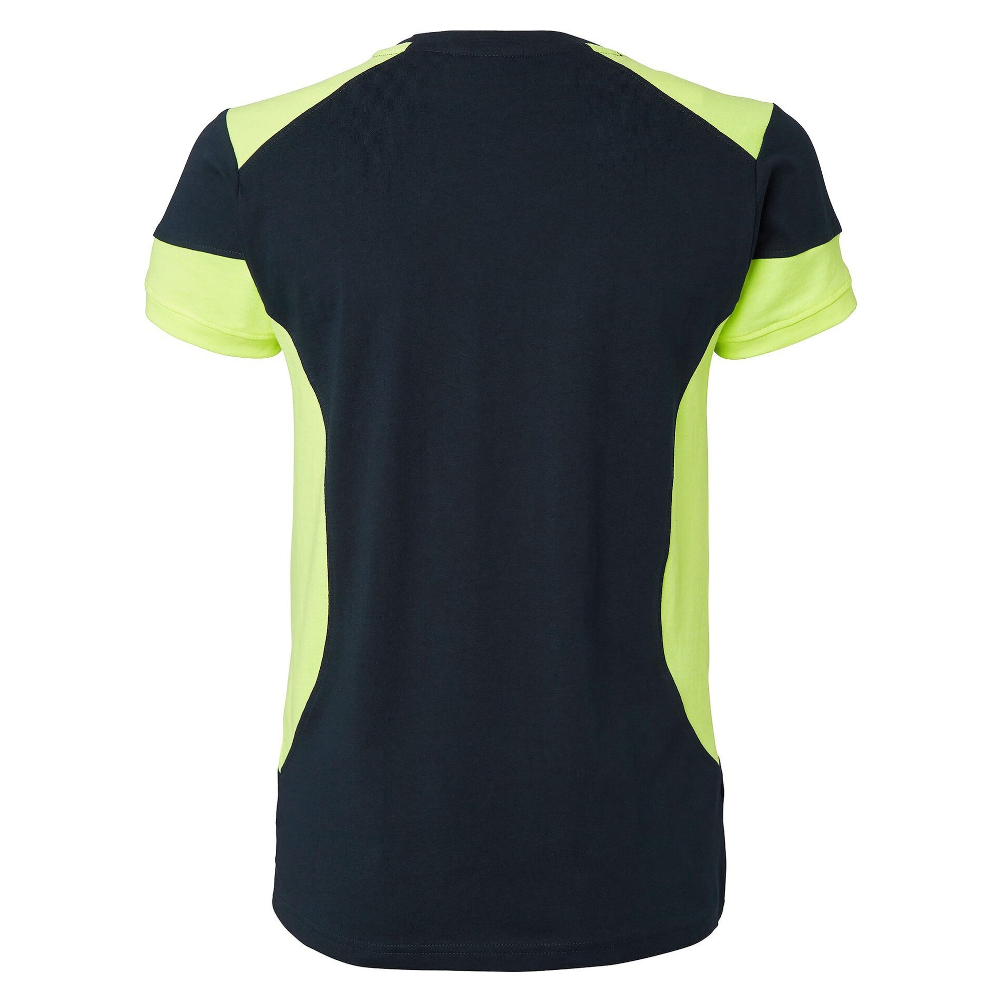 T-shirt 211 femme à visibilité renforcée, coton, bleu marine/jaune fluo - Top Swede 1000657960