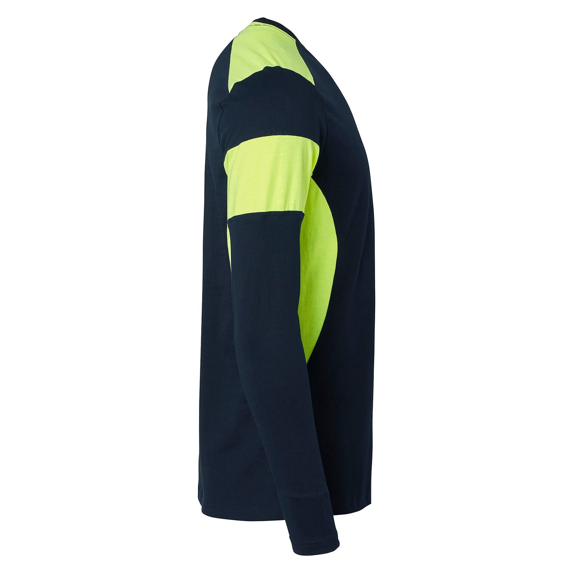 212 long sleeve T-shirt with enhanced visibility, unisex, cotton, navy/fluorescent yellow - Top Swede 1000660960