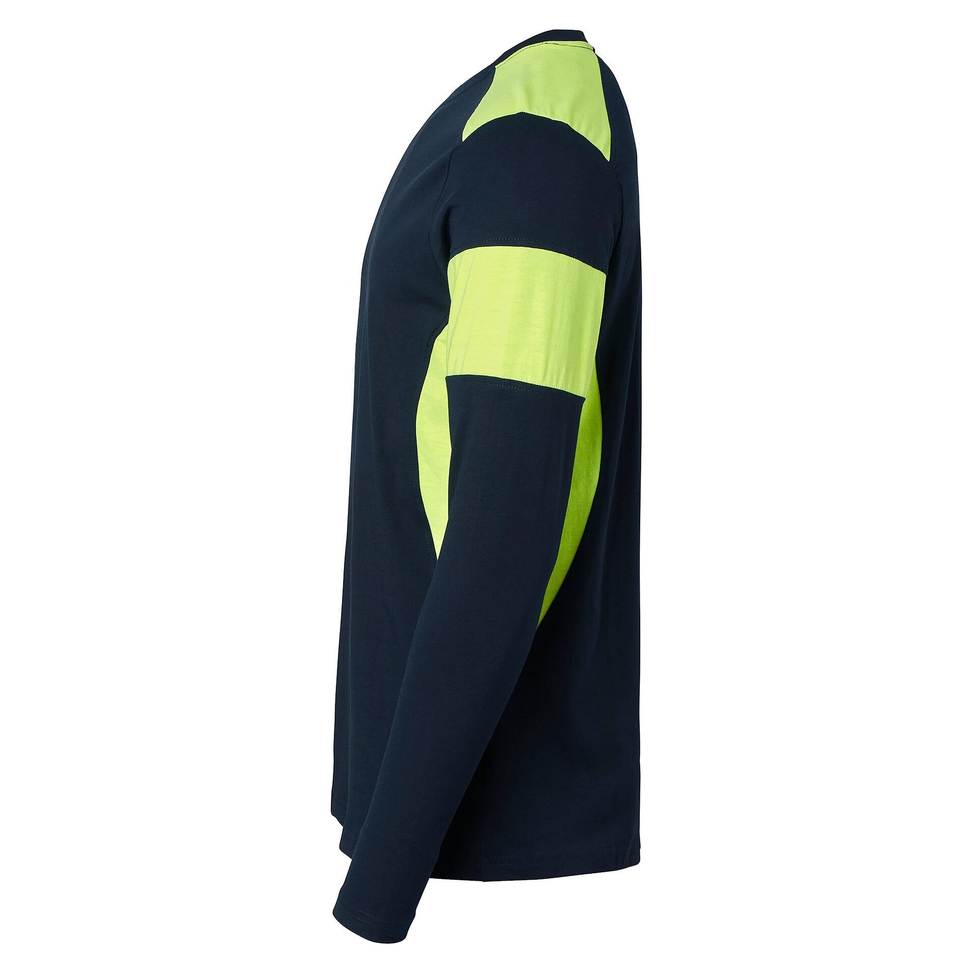 212 long sleeve T-shirt with enhanced visibility, unisex, cotton, navy/fluorescent yellow - Top Swede 1000660960