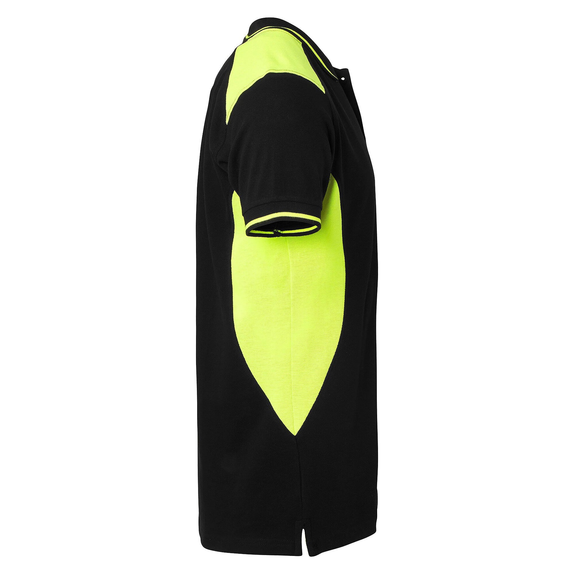 Polo homme 213 en piqué tricoté à visibilité renforcée, noir/jaune fluo - Top Swede 1000661914
