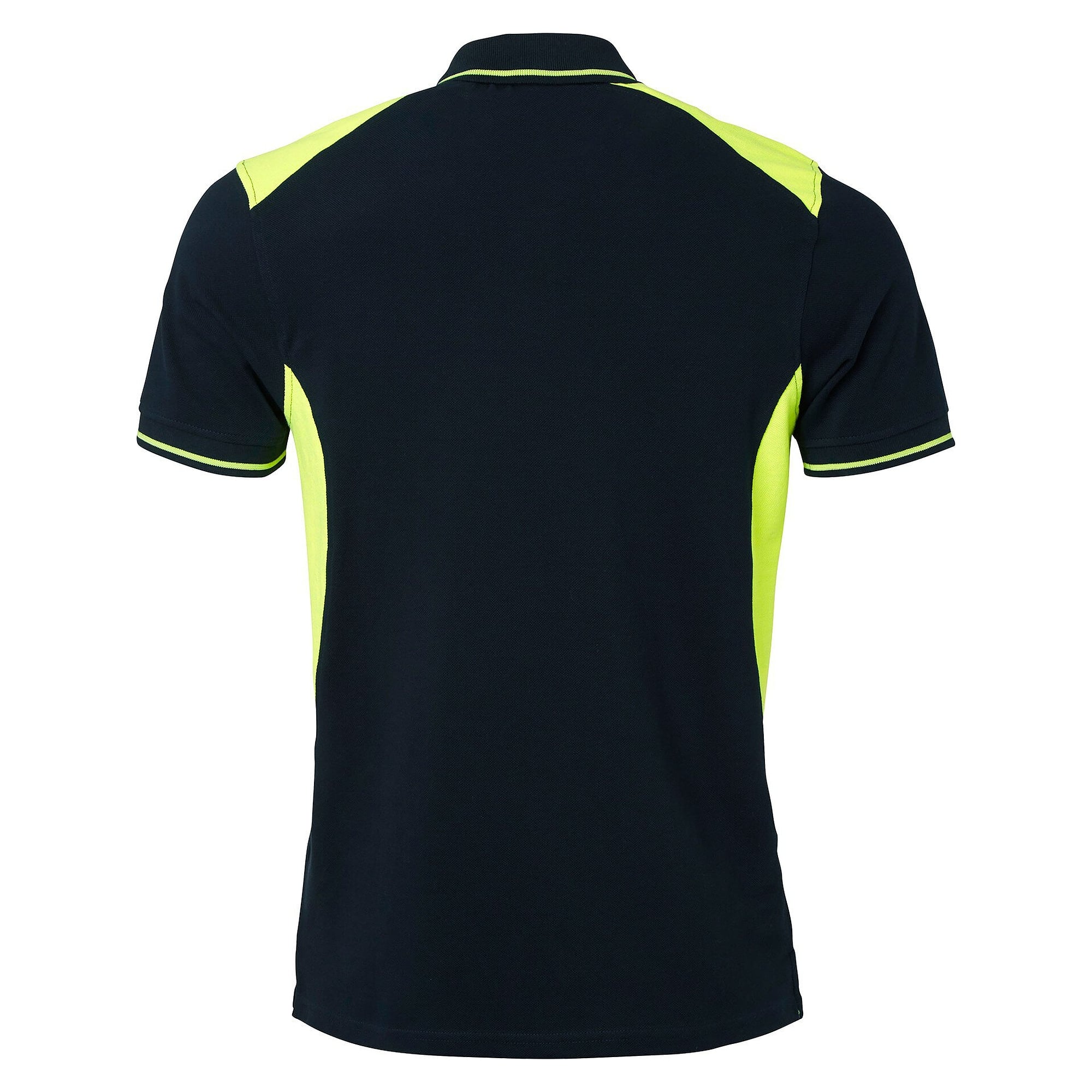 Herren-Poloshirt 213 aus Strickpiqué mit erhöhter Sichtbarkeit, Navyblau/Fluogelb - Top Swede 1000661960