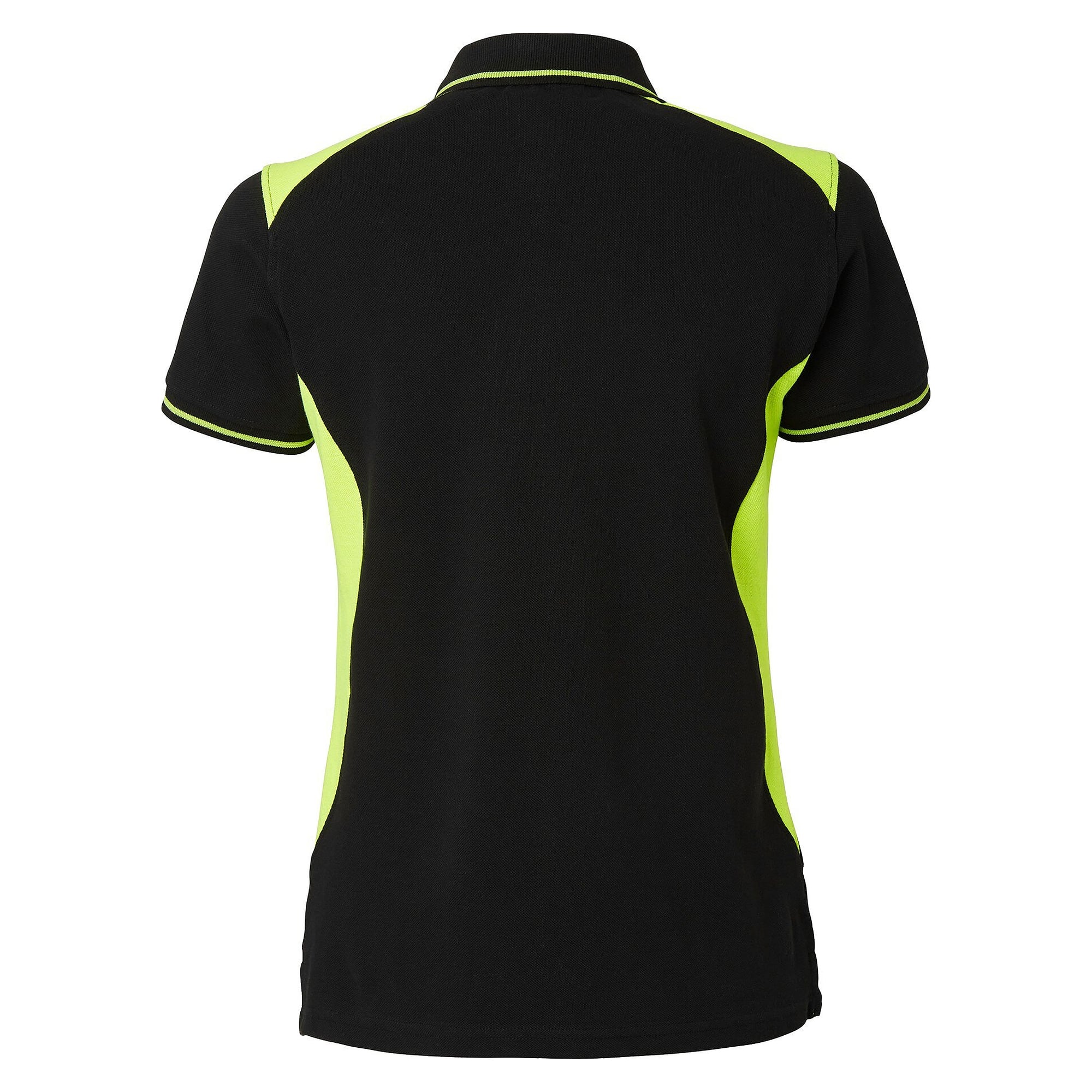 Polo femme 214 en piqué tricoté à visibilité renforcée, noir/jaune fluo - Top Swede 1000662914