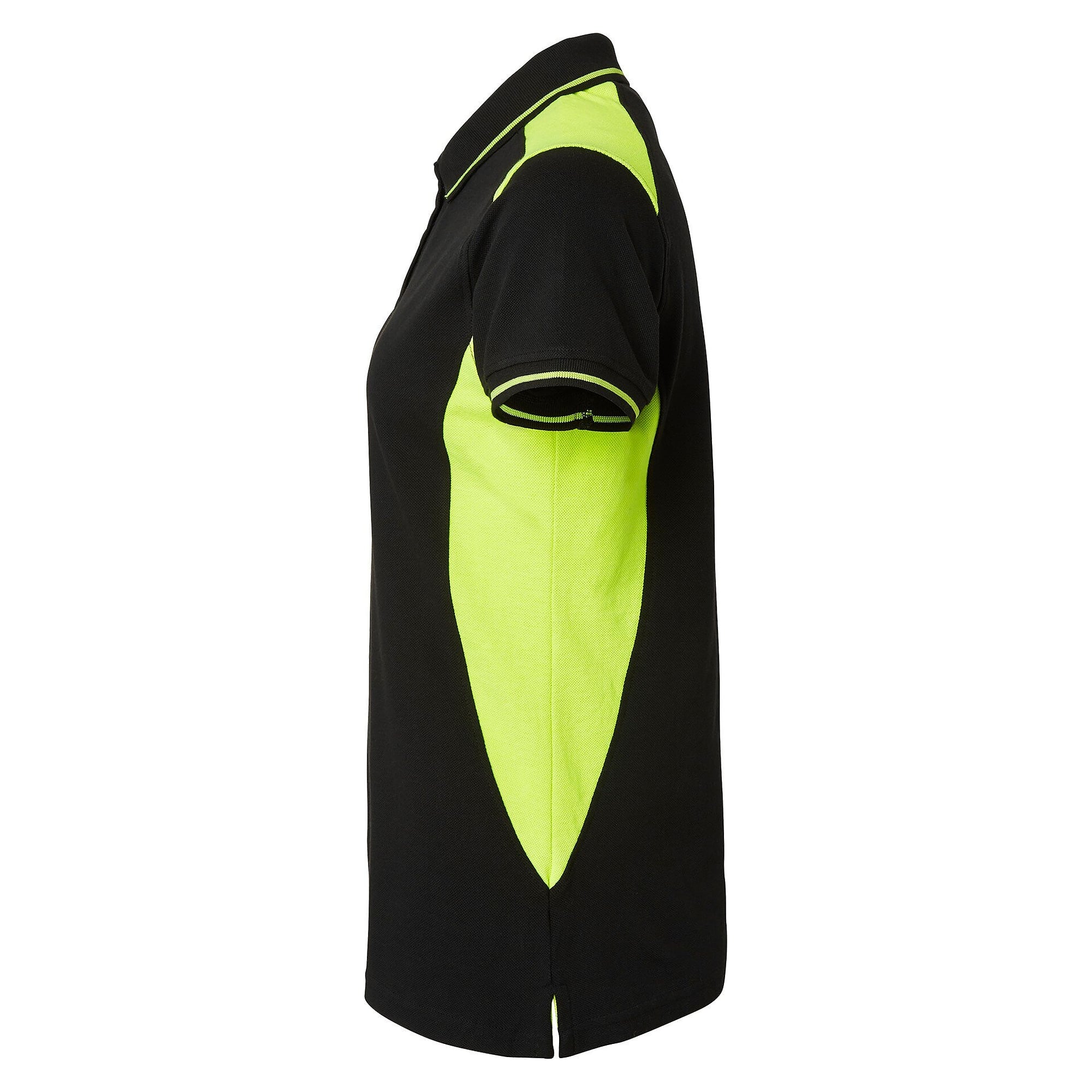 Polo femme 214 en piqué tricoté à visibilité renforcée, noir/jaune fluo - Top Swede 1000662914