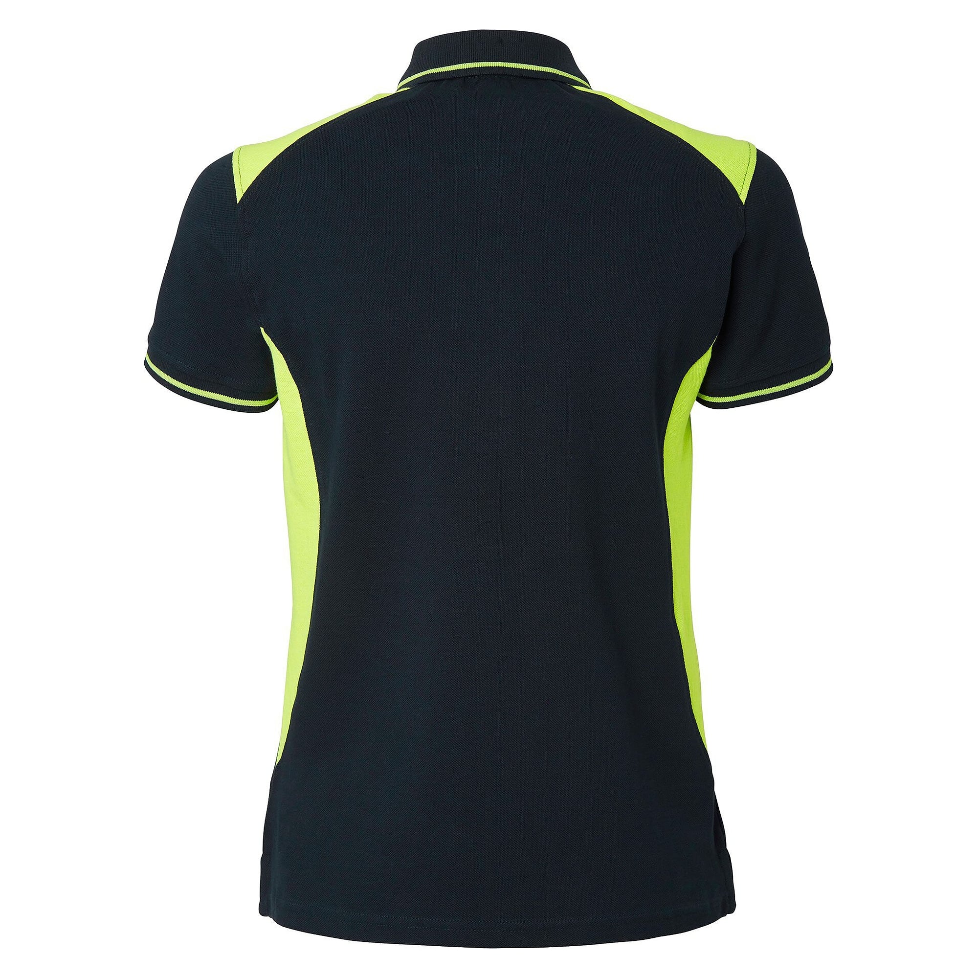 Women's 214 polo shirt in knitted piqué with enhanced visibility, navy/fluorescent yellow - Top Swede 1000662960