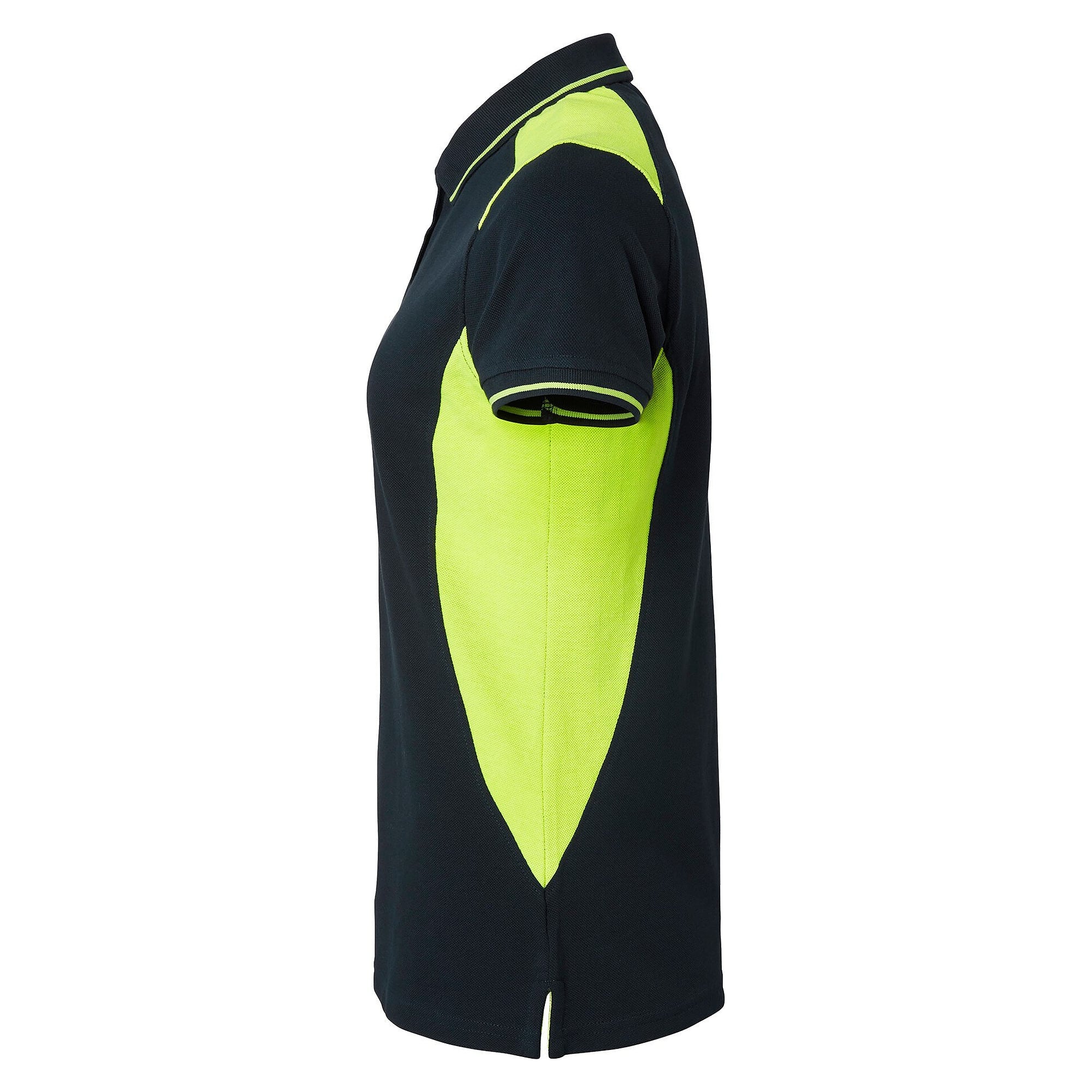 Women's 214 polo shirt in knitted piqué with enhanced visibility, navy/fluorescent yellow - Top Swede 1000662960