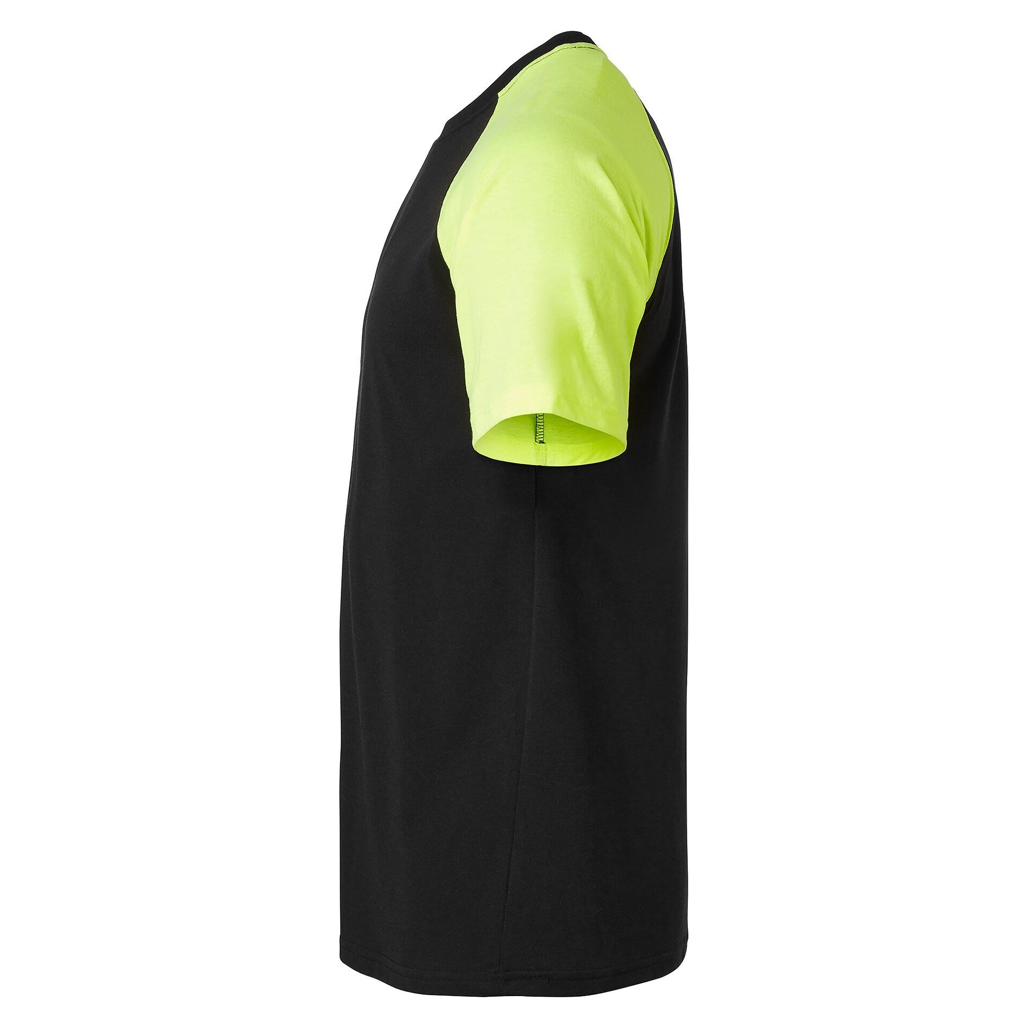 T-Shirt 225 mit erhöhter Sichtbarkeit, Unisex, Mischgewebe, Schwarz/Fluogelb - Top Swede 1000664914