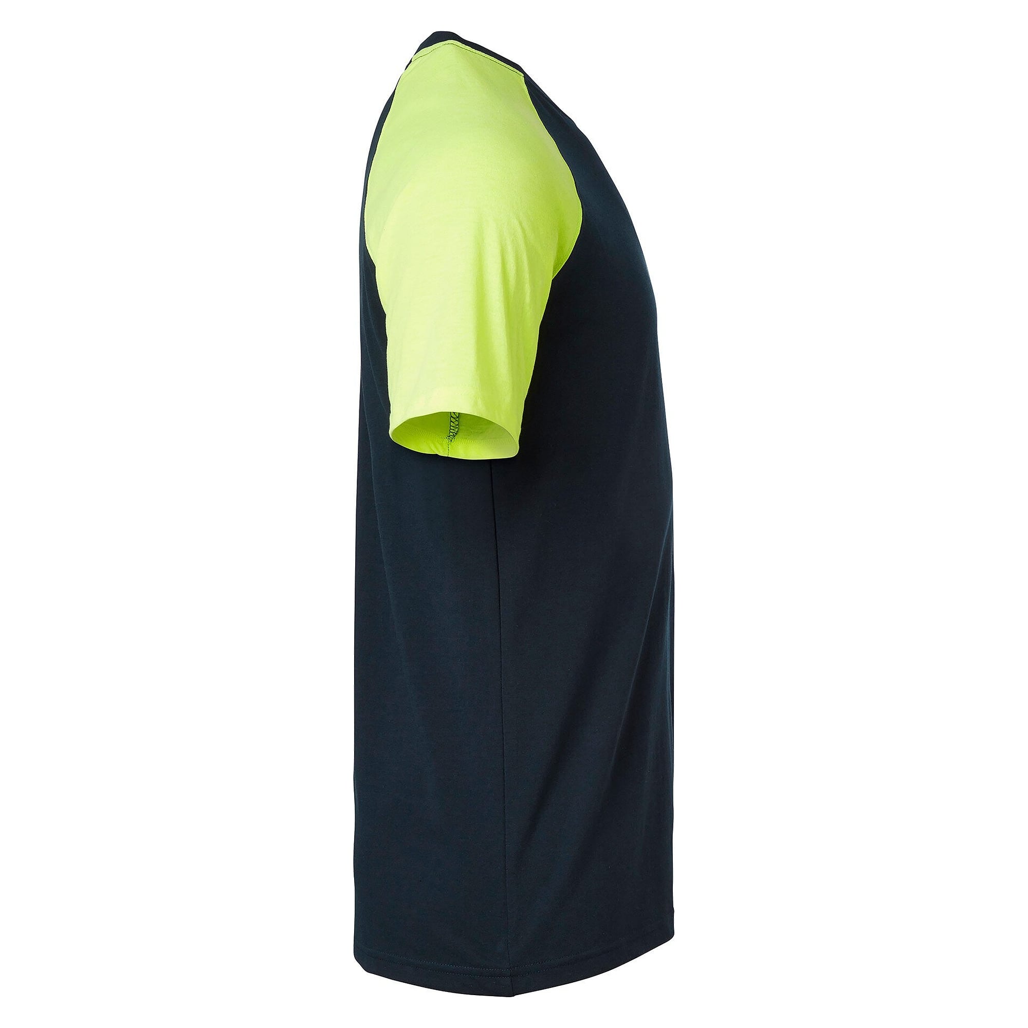 T-shirt 225 unisexe à visibilité renforcée, polycoton, bleu marine/jaune fluo - Top Swede 1000664960