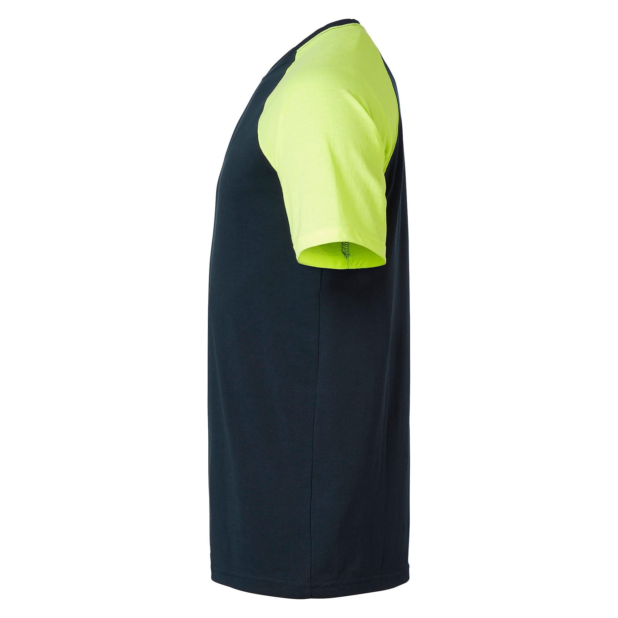T-shirt 225 unisexe à visibilité renforcée, polycoton, bleu marine/jaune fluo - Top Swede 1000664960