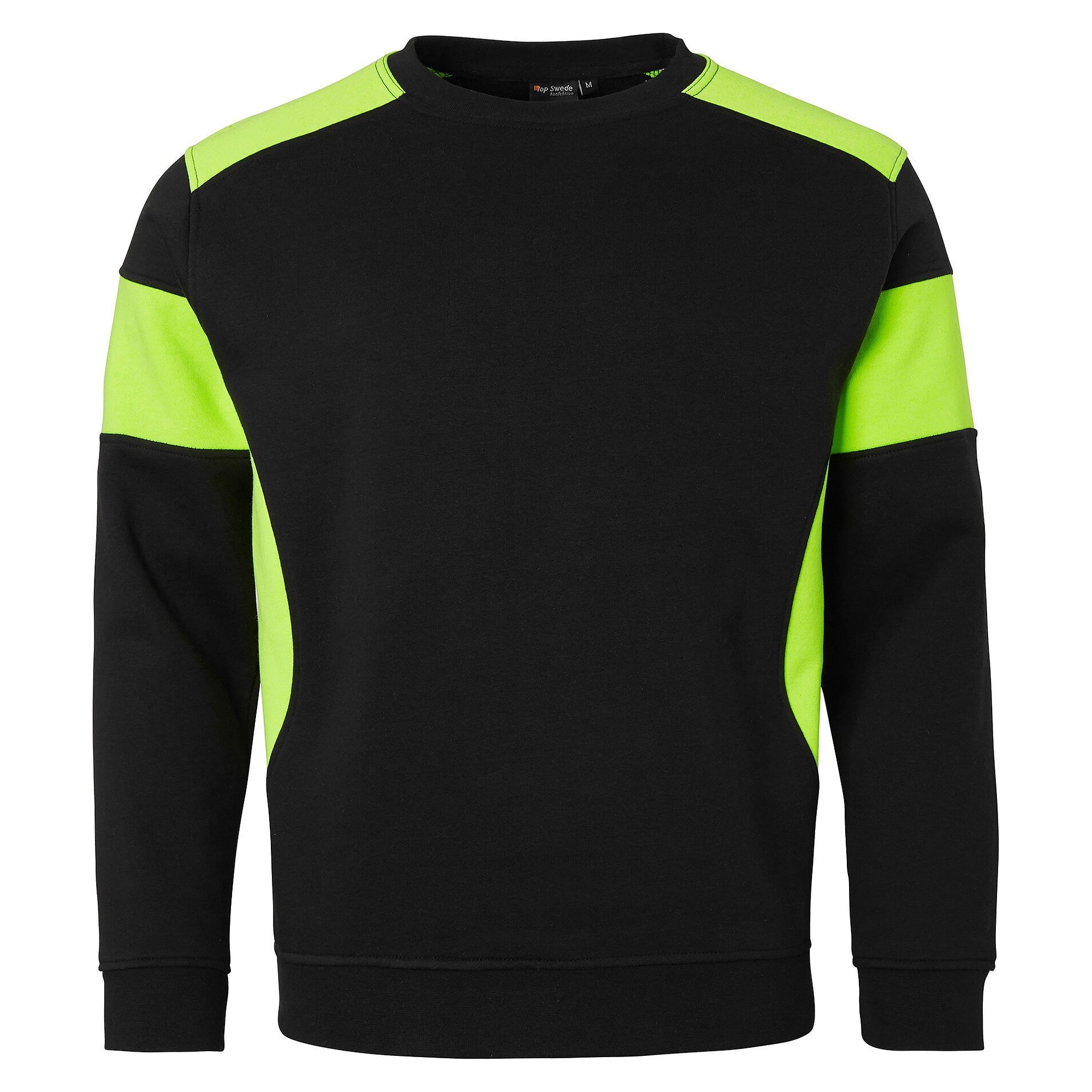Sweat-shirt col rond 221 haute visibilité, noir/jaune fluo - Top Swede 1000665914