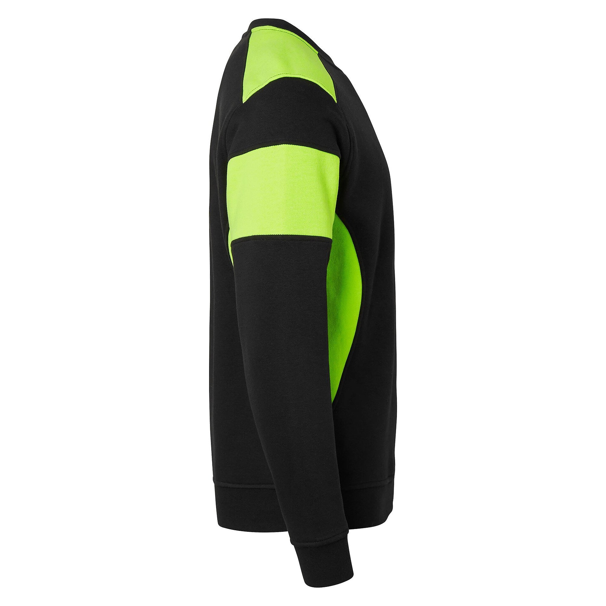 Sweatshirt 221 mit Rundhalsausschnitt und Signalfarbe, schwarz/fluoreszierend gelb - Top Swede 1000665914