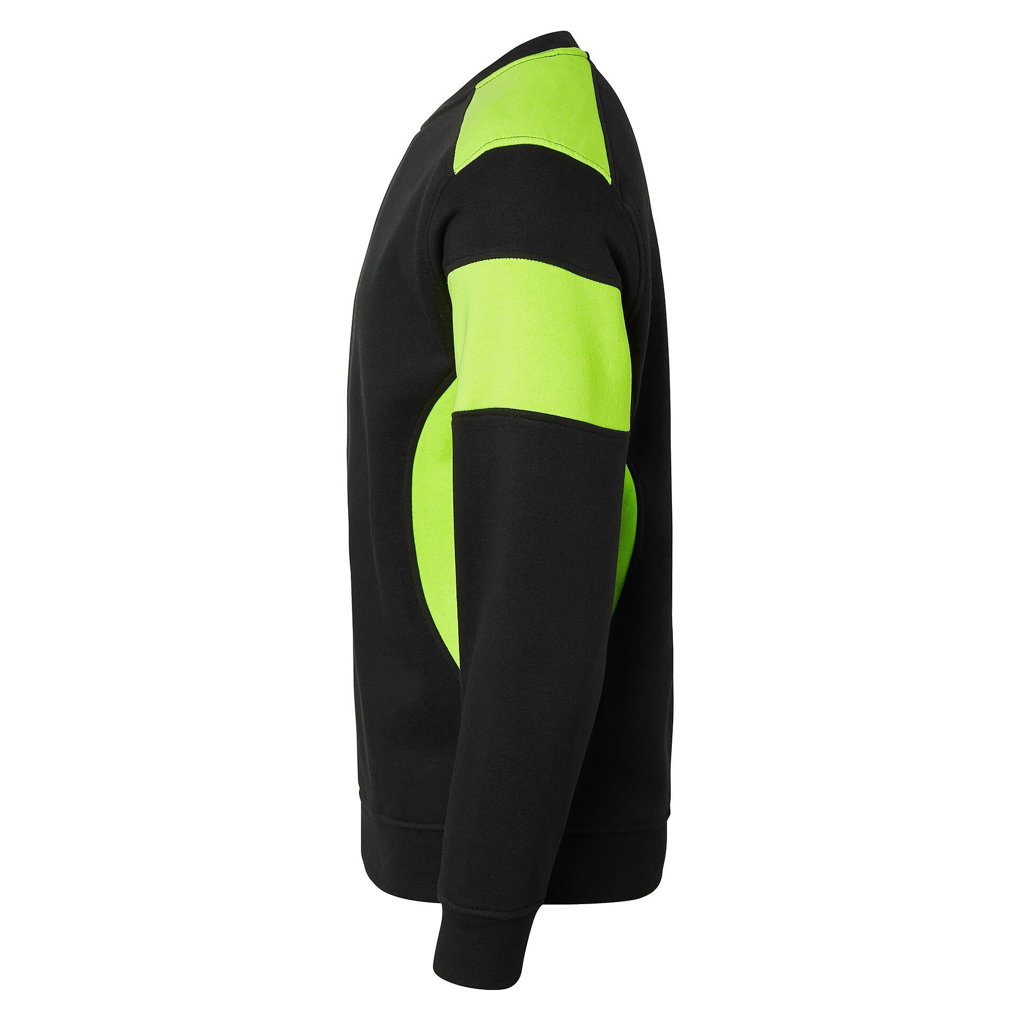 Sweatshirt 221 mit Rundhalsausschnitt und Signalfarbe, schwarz/fluoreszierend gelb - Top Swede 1000665914