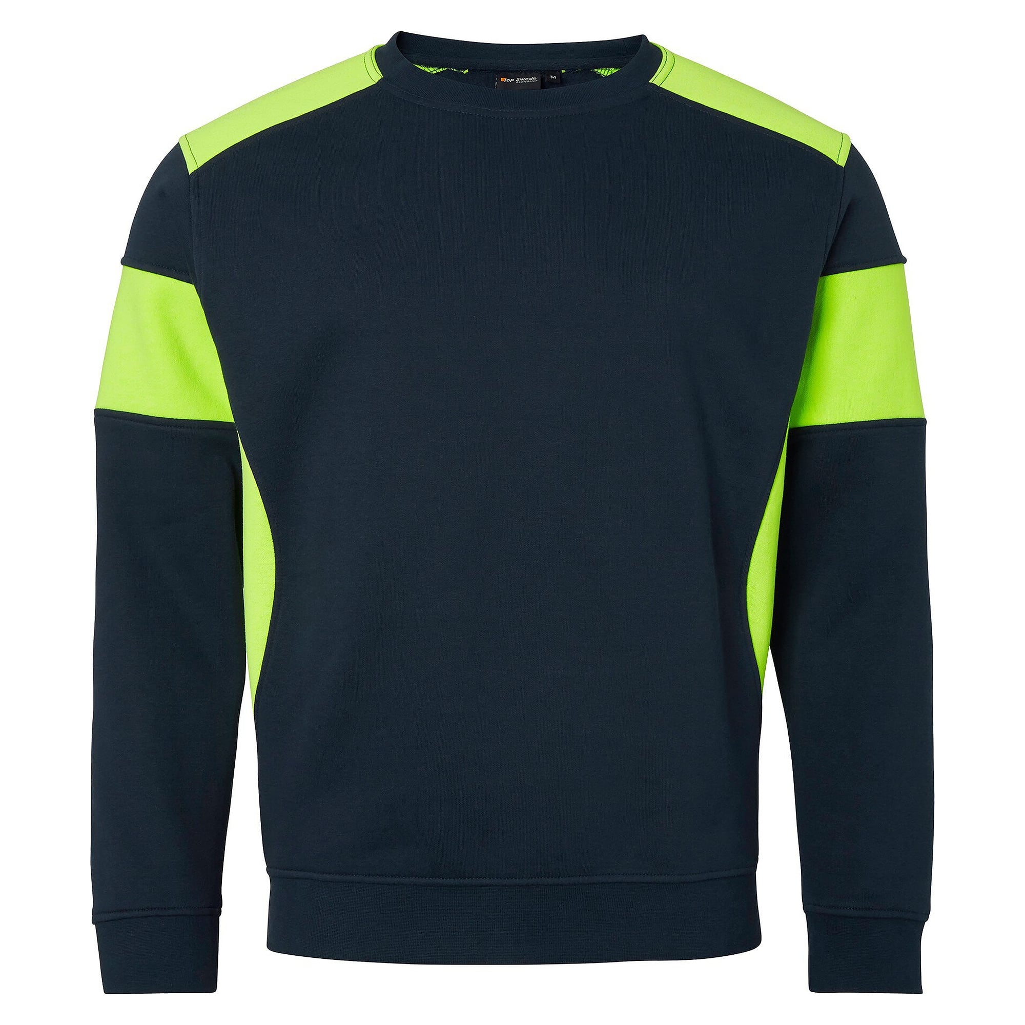 Sweat-shirt col rond 221 haute visibilité, bleu marine/jaune fluo - Top Swede 1000665960