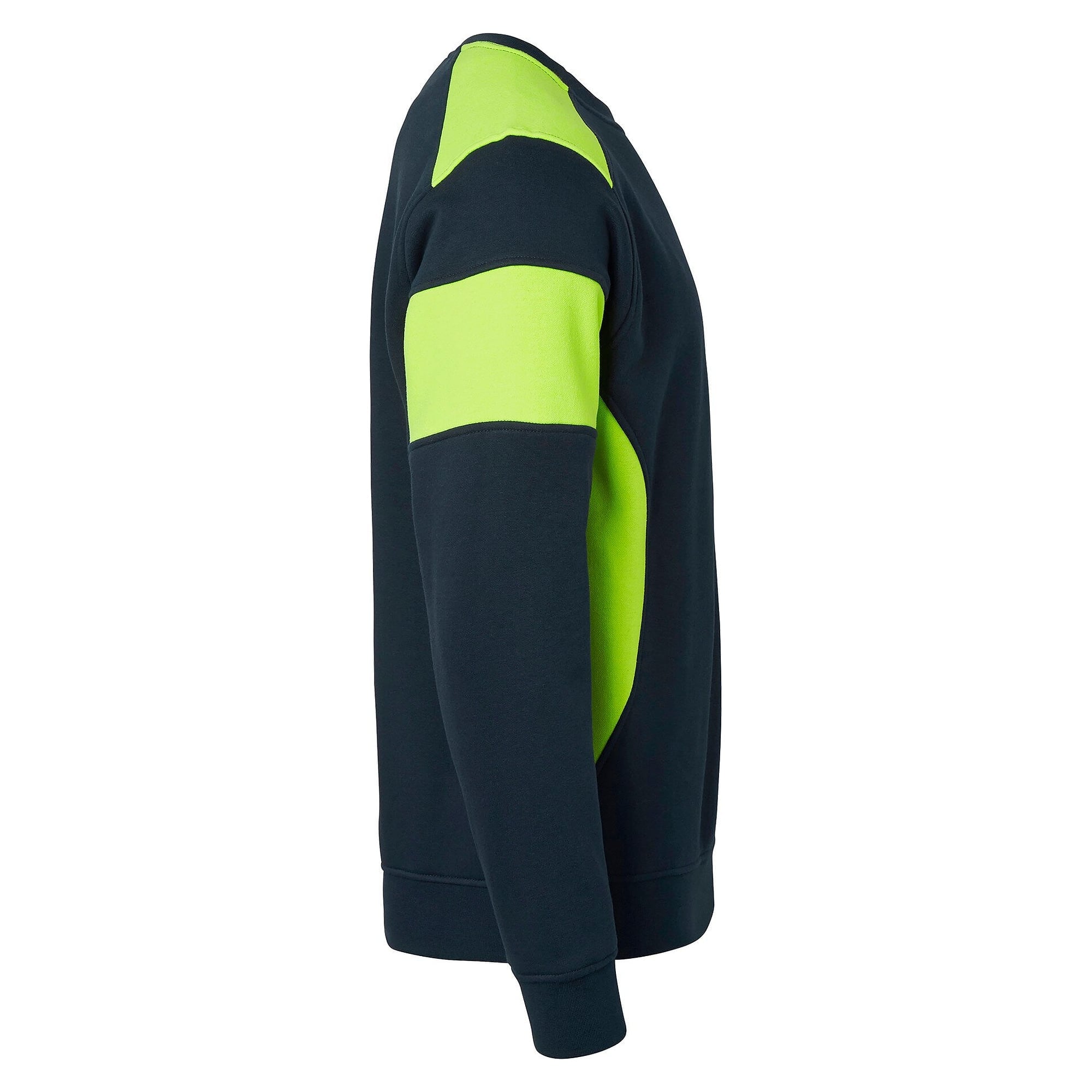 Sweat-shirt col rond 221 haute visibilité, bleu marine/jaune fluo - Top Swede 1000665960