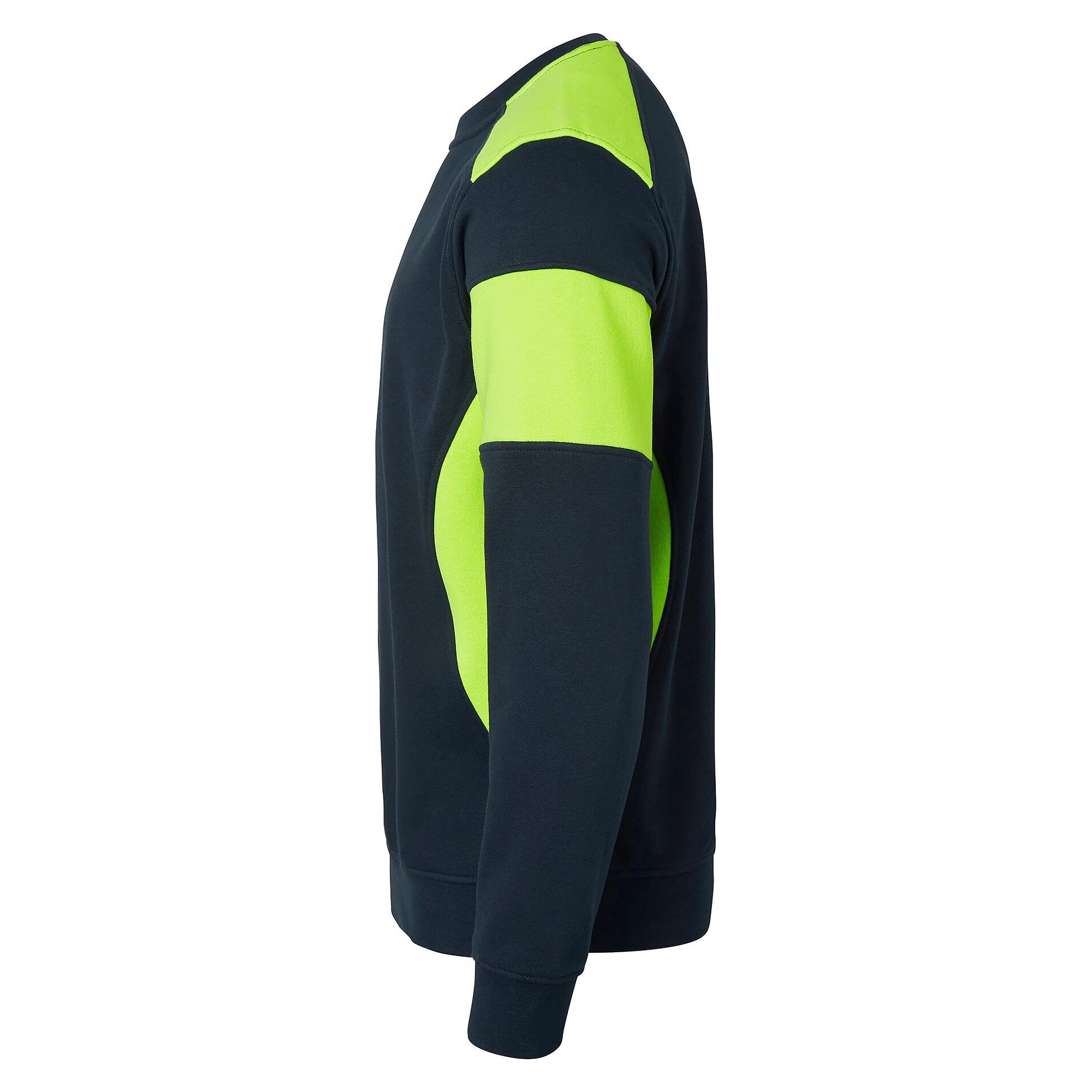 Sweat-shirt col rond 221 haute visibilité, bleu marine/jaune fluo - Top Swede 1000665960
