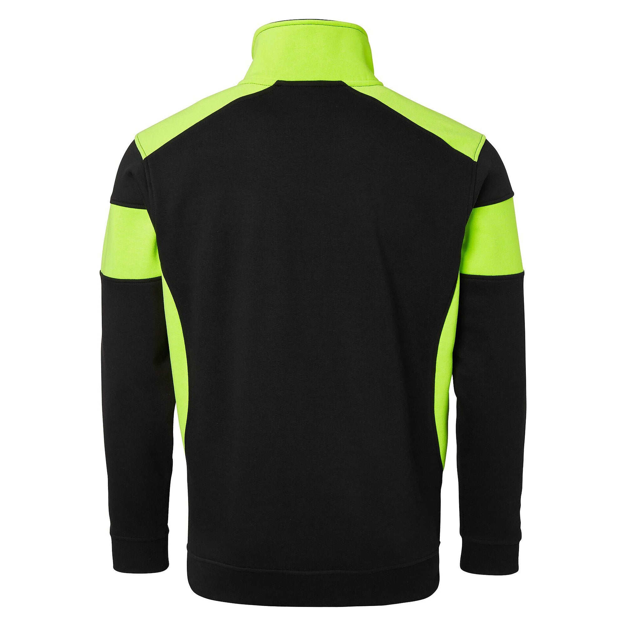Sweat-shirt demi-zip 222 à visibilité améliorée et col zippé, noir/jaune fluo - Top Swede 1000666914