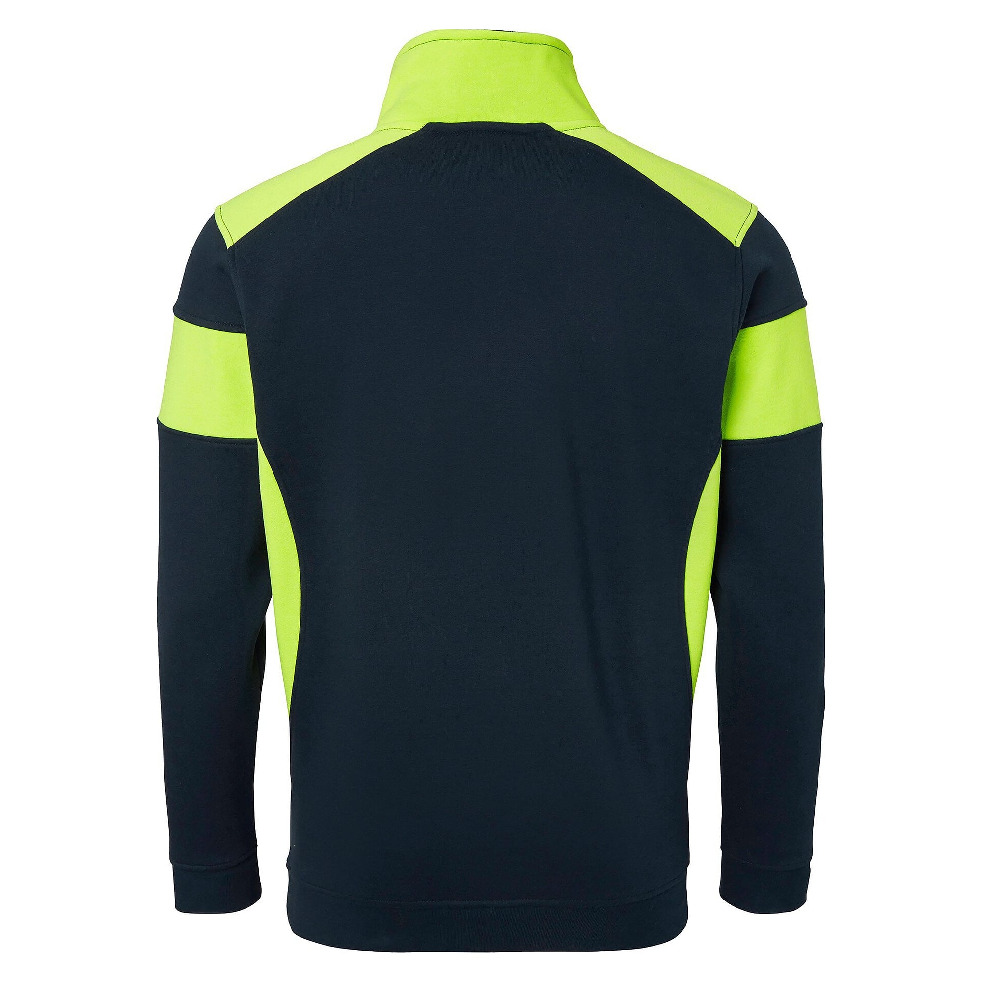 222 high-visibility half-zip sweatshirt with short collar zip, navy/fluorescent yellow - Top Swede 1000666960
