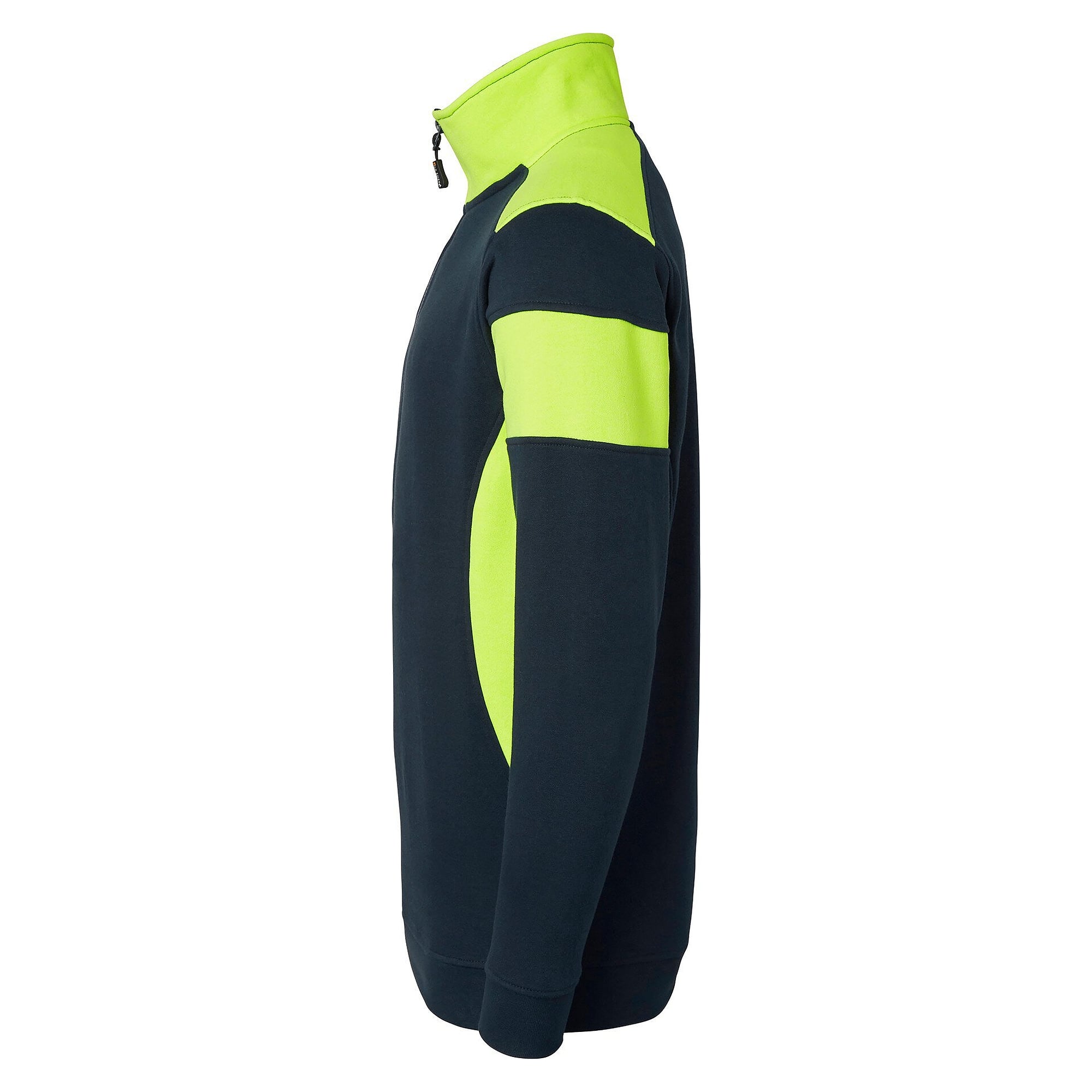 222 high-visibility half-zip sweatshirt with short collar zip, navy/fluorescent yellow - Top Swede 1000666960
