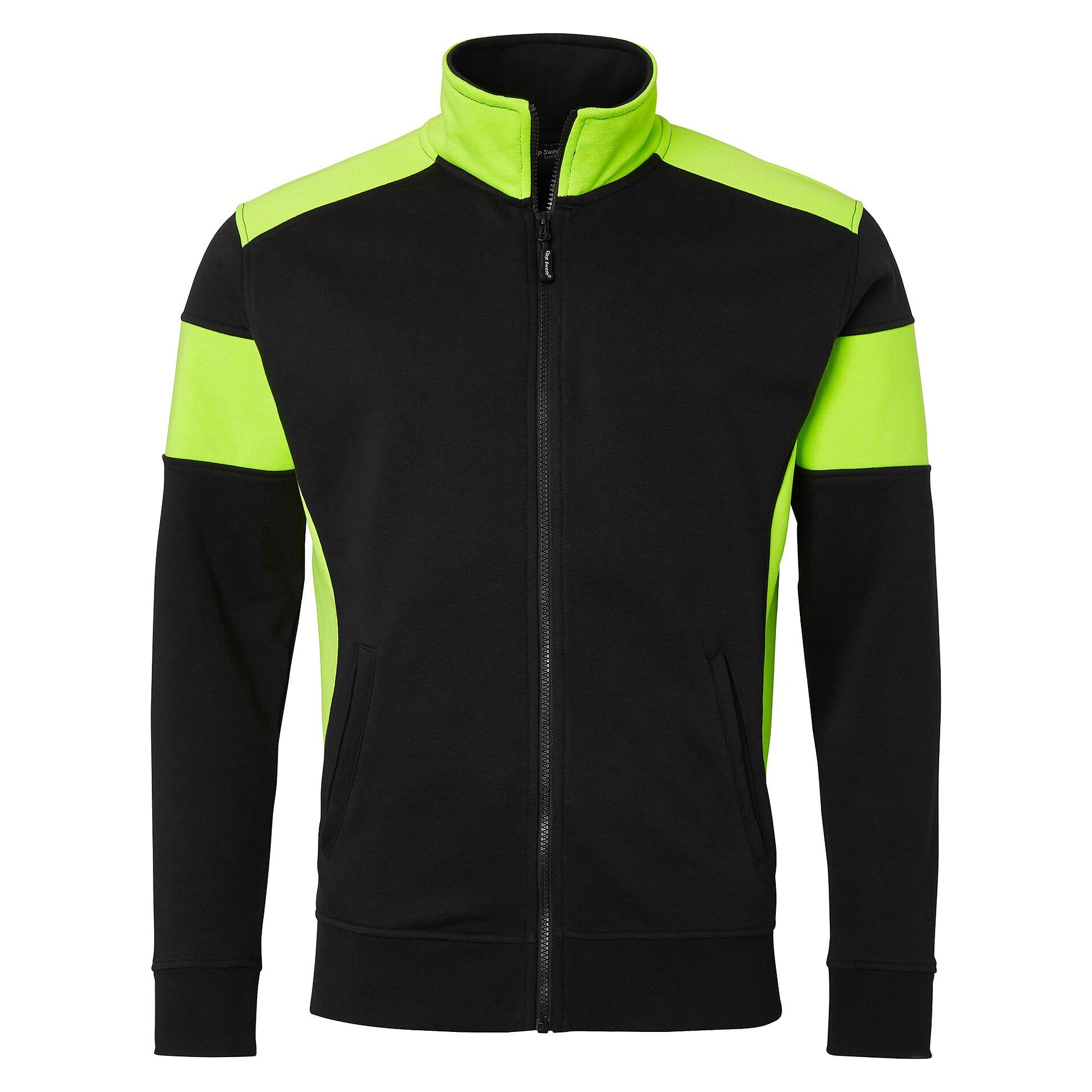 Veste sweat 223 à visibilité améliorée et zip intégral, noir/jaune fluo - Top Swede 1000667914