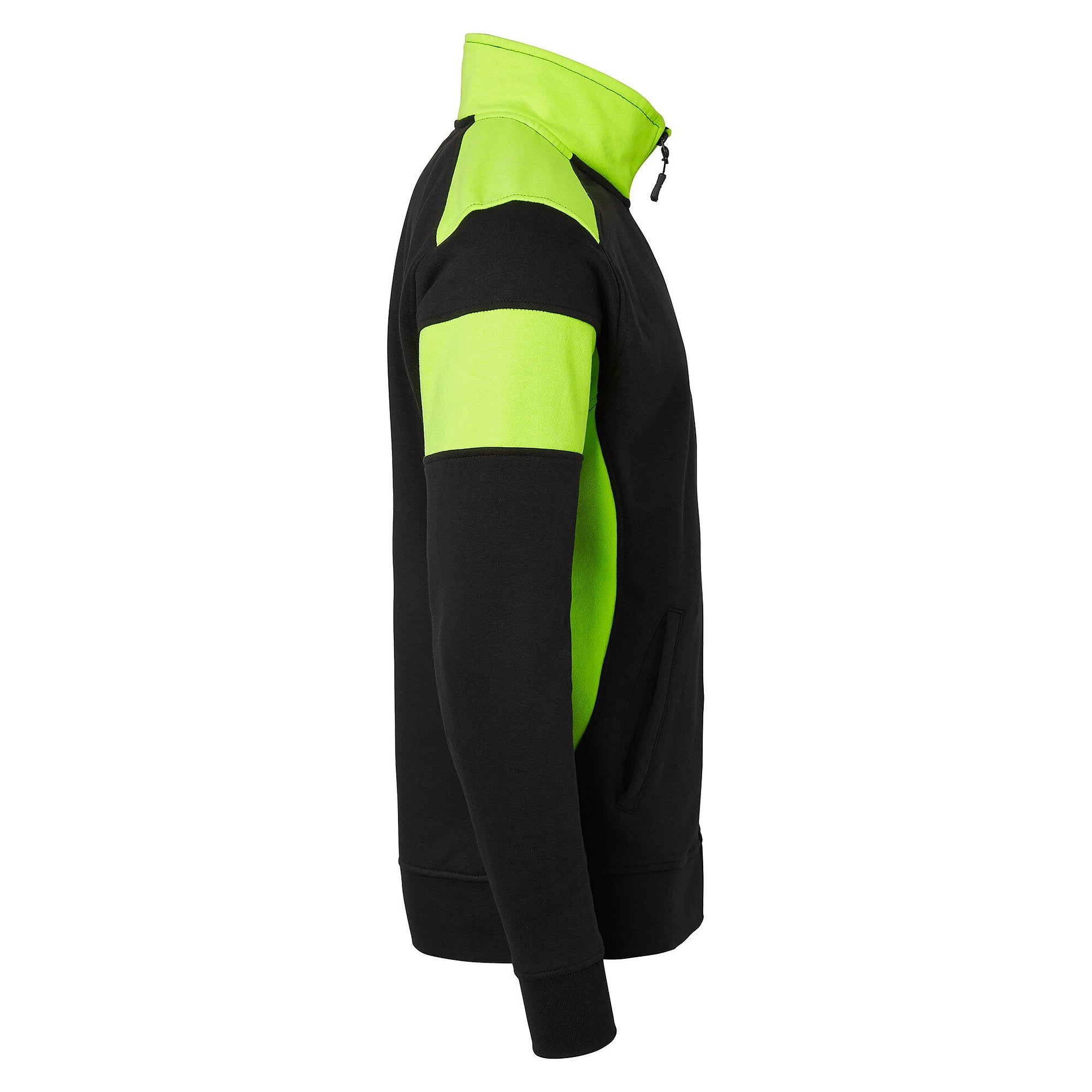 Veste sweat 223 à visibilité améliorée et zip intégral, noir/jaune fluo - Top Swede 1000667914