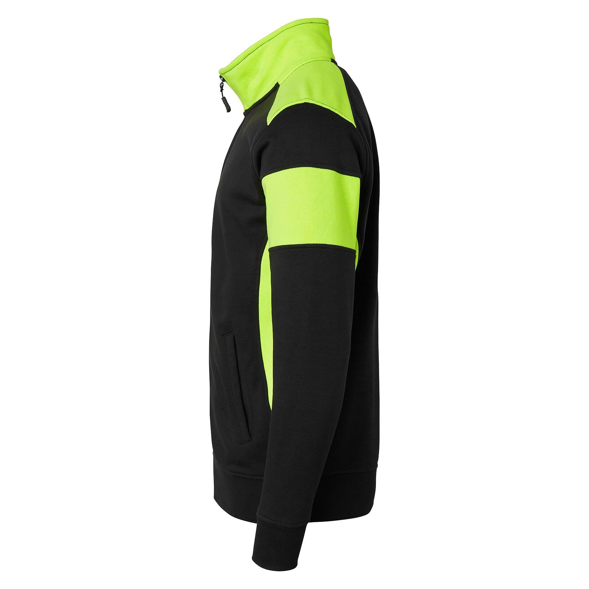 Veste sweat 223 à visibilité améliorée et zip intégral, noir/jaune fluo - Top Swede 1000667914