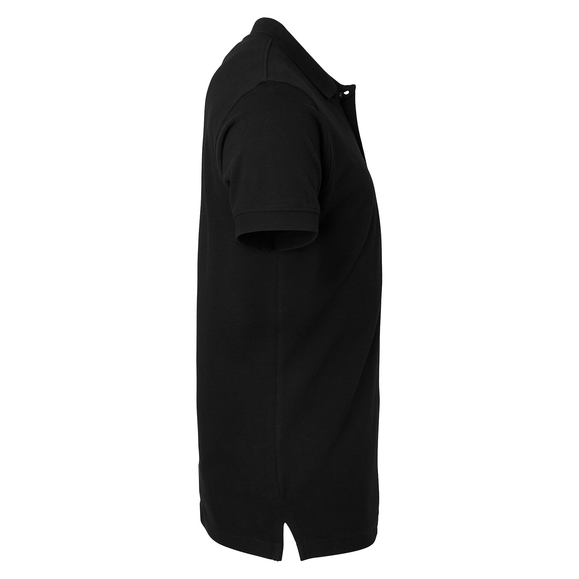 Polo homme 190 en piqué de coton avec col côtelé, manches courtes, noir - Top Swede 1000672001