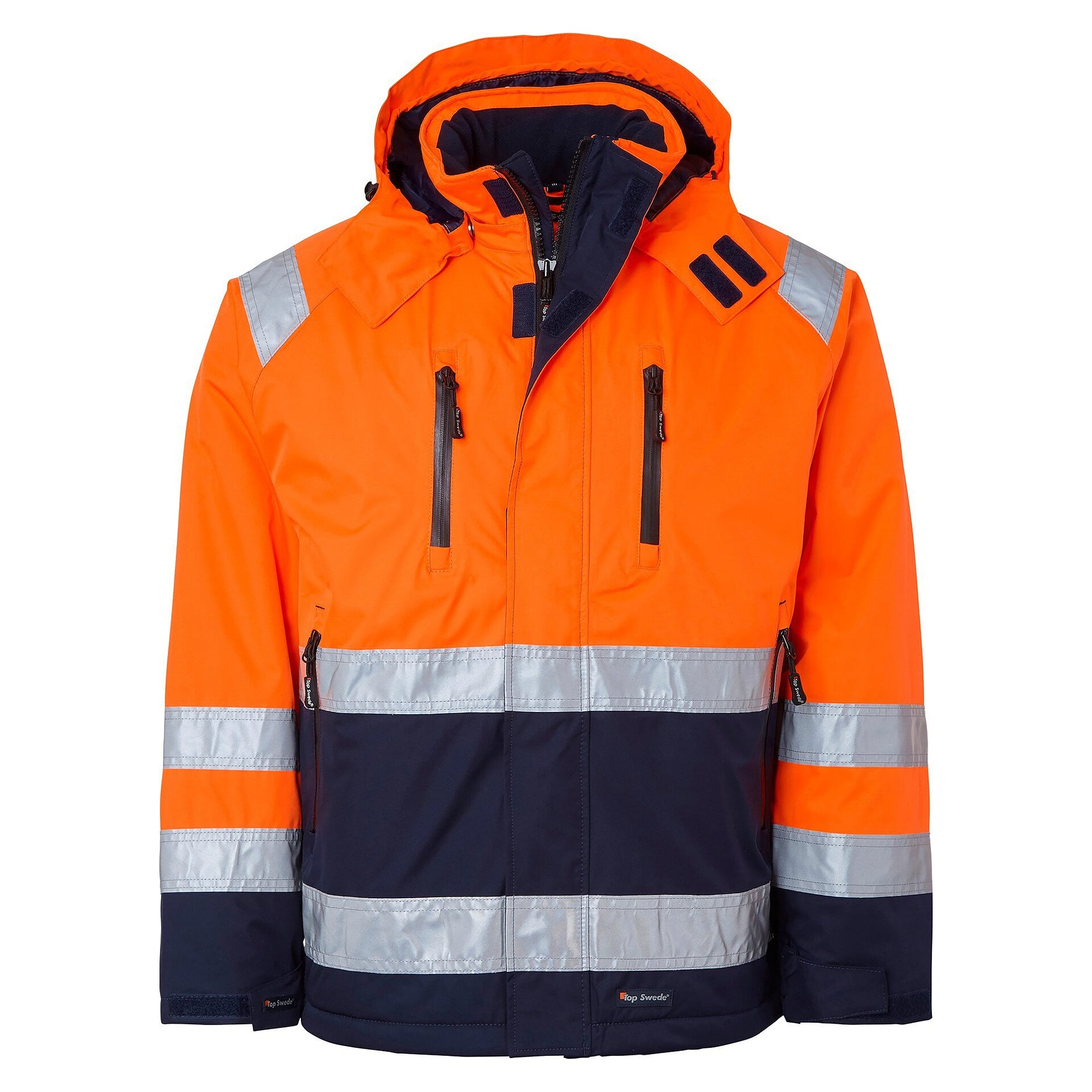 Warnschutz-Winterjacke 122 nach EN ISO 20471 Klasse 3 und EN 343, Warnorange/Navy - Top Swede 1000686991