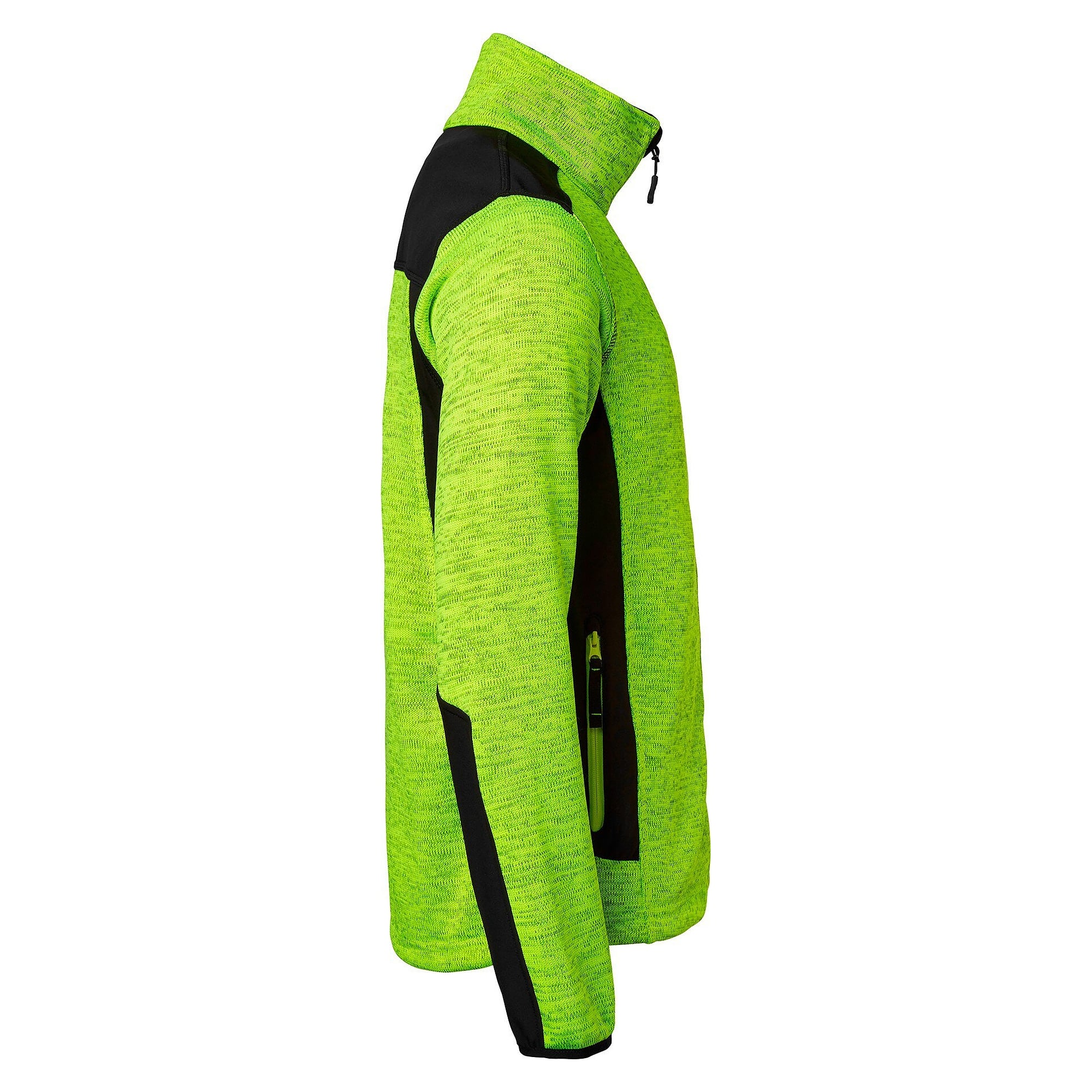 Veste en polaire tricotée avec empiècements softshell, jaune chiné/noir - Top Swede 1000687981